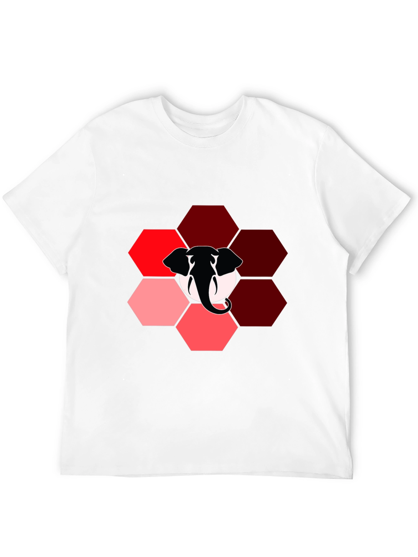 Elephant Hexagon Graphic Black T-Shirt
