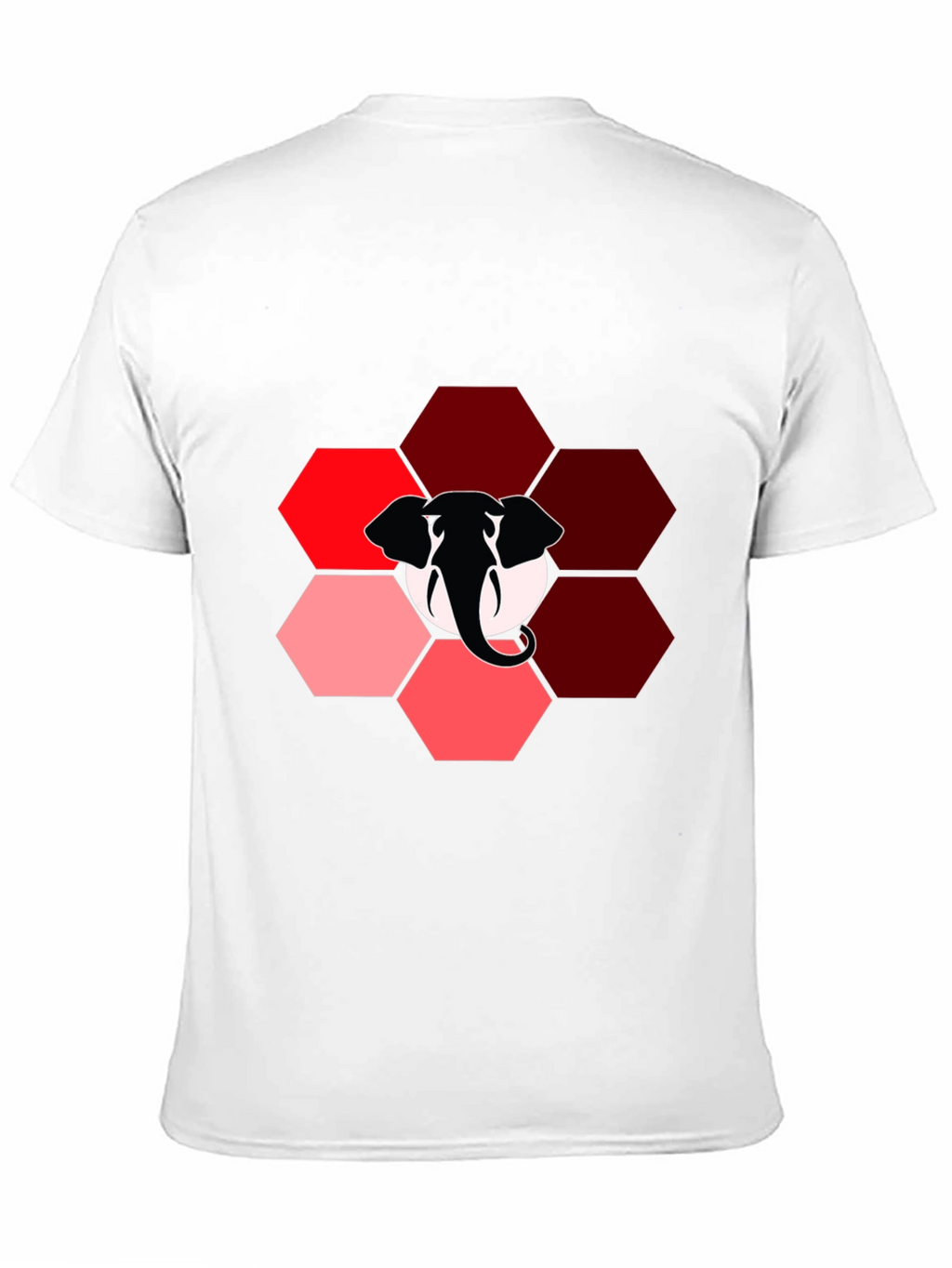 Elephant Hexagon Graphic Black T-Shirt