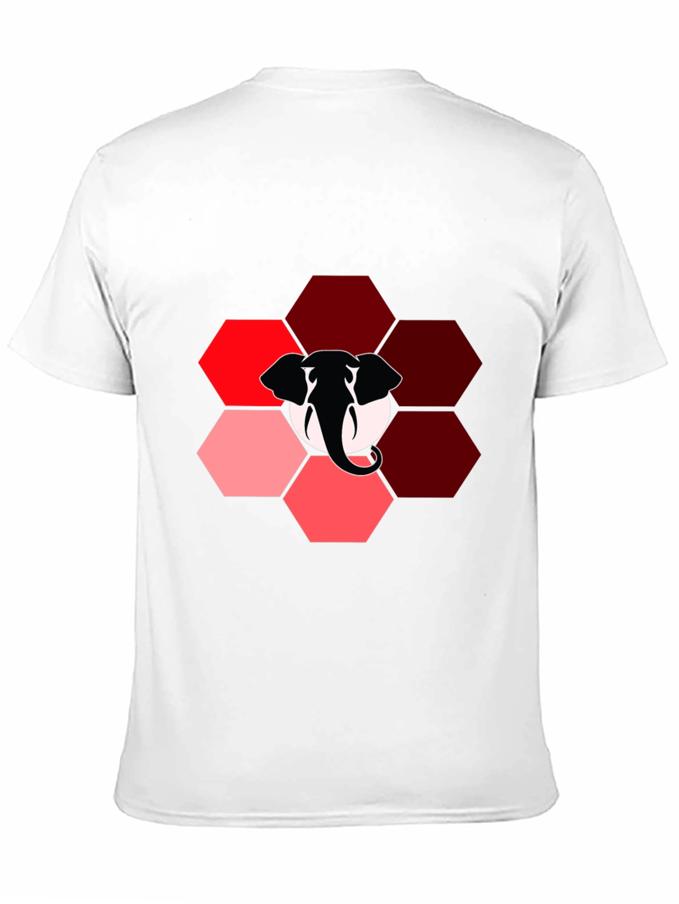 Elephant Hexagon Graphic Black T-Shirt