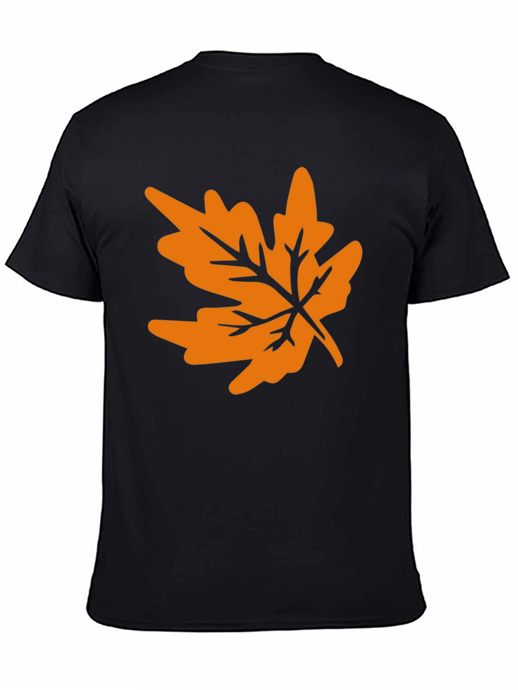 Autumn Leaf Graphic Tee - Black Casual T-Shirt