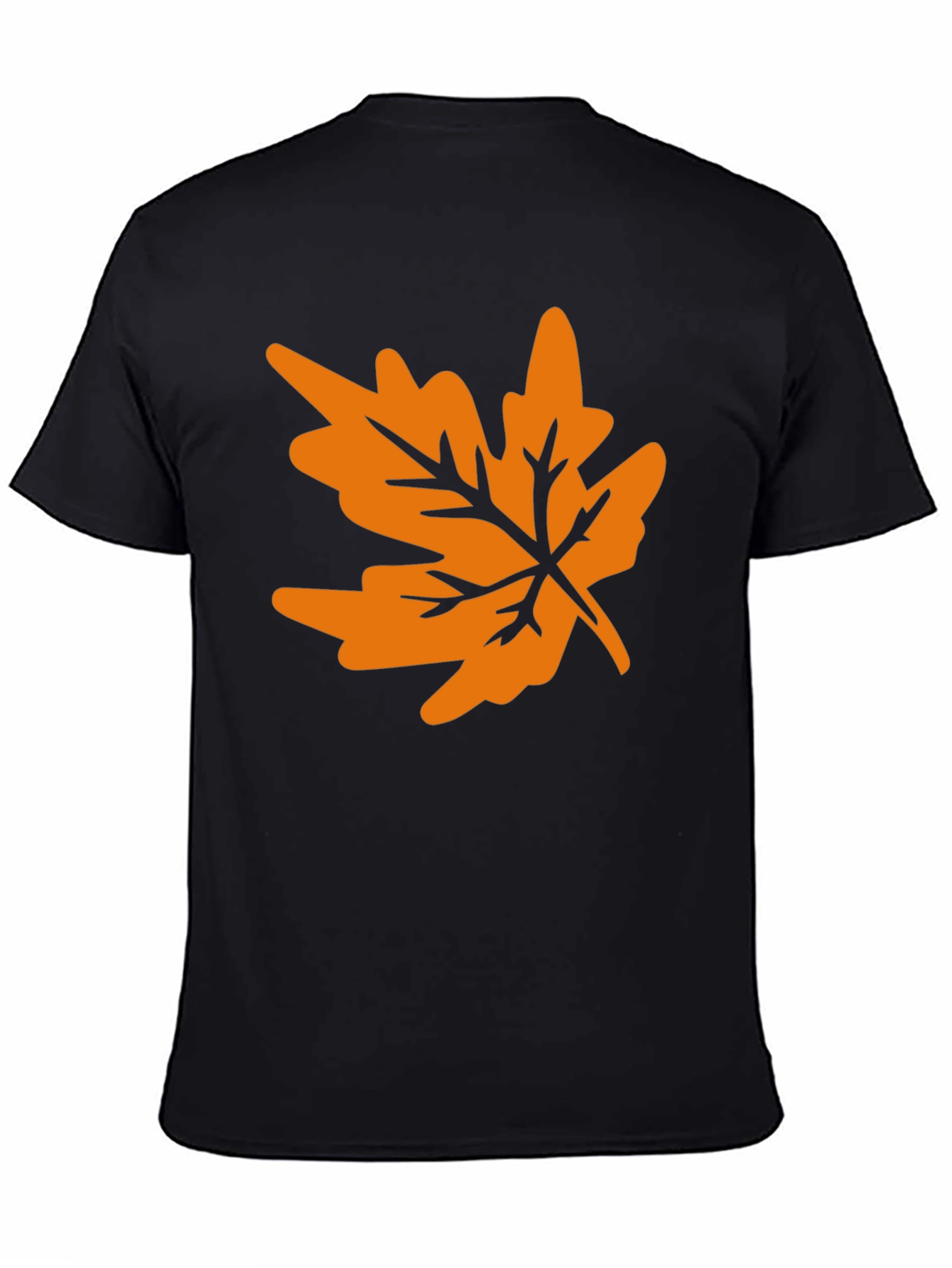 Autumn Leaf Graphic Tee - Black Casual T-Shirt