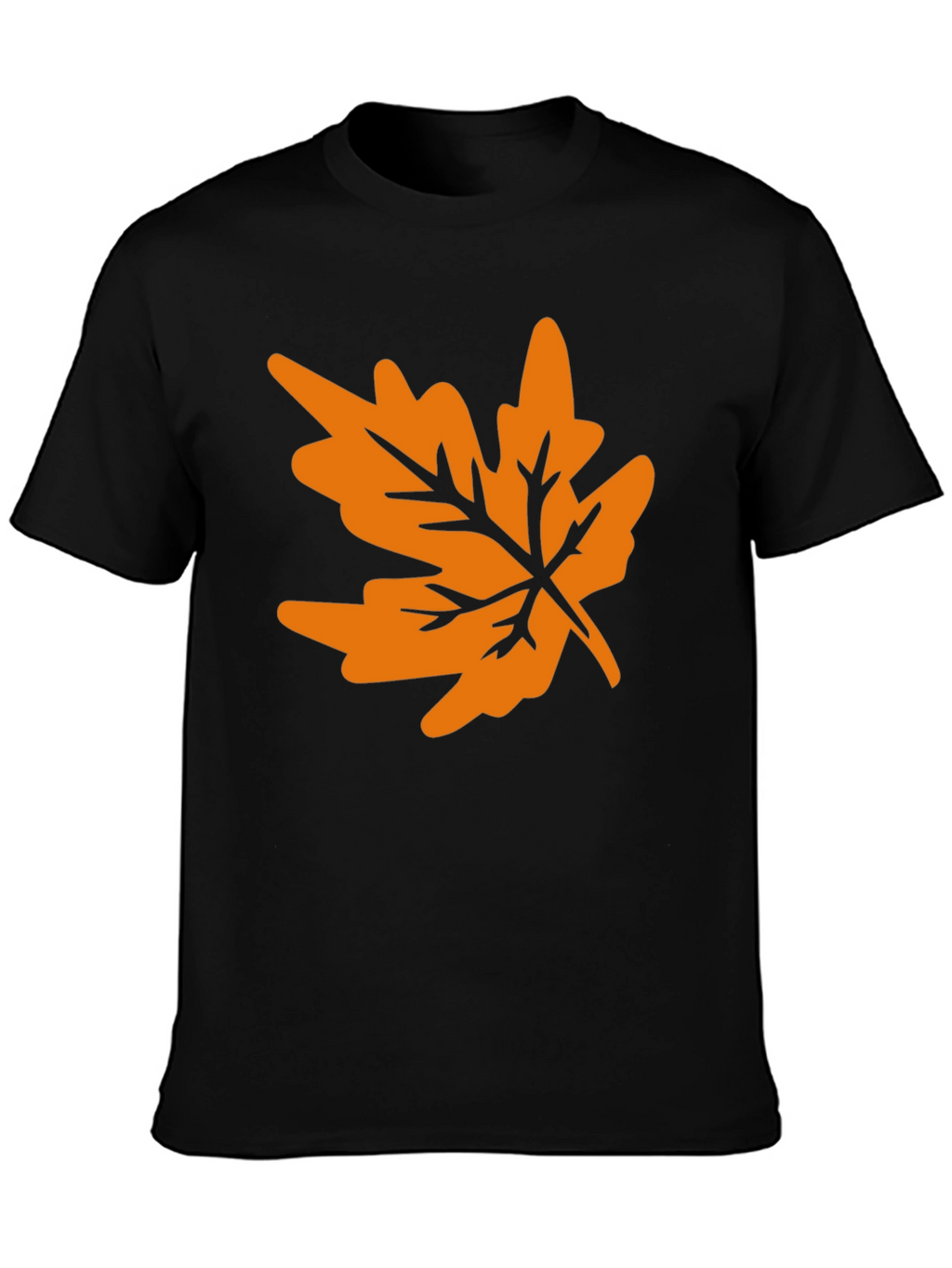 Autumn Leaf Graphic Tee - Black Casual T-Shirt