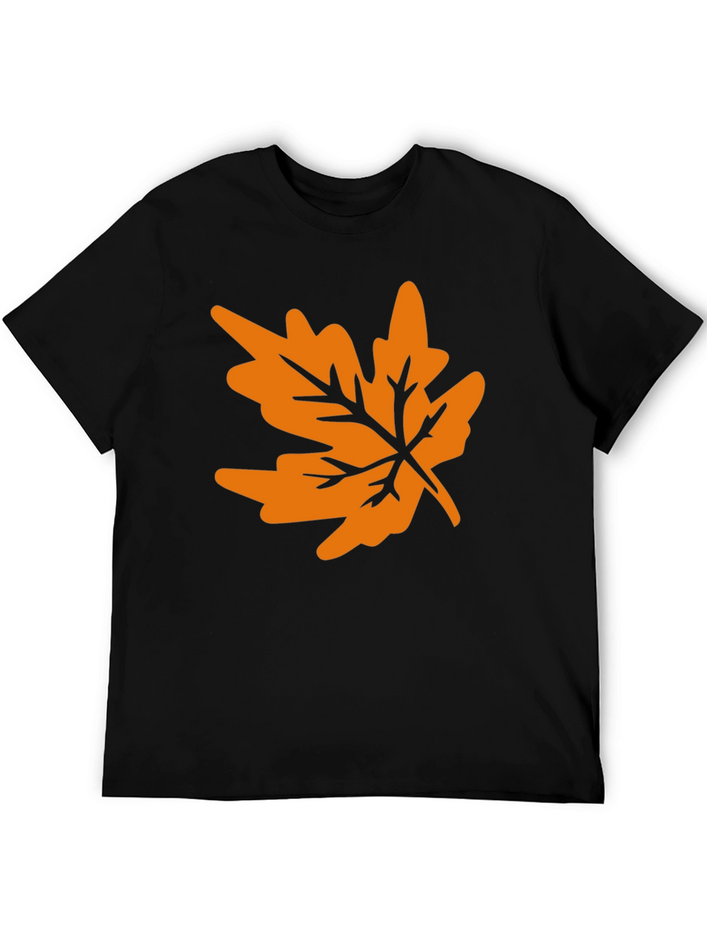 Autumn Leaf Graphic Tee - Black Casual T-Shirt