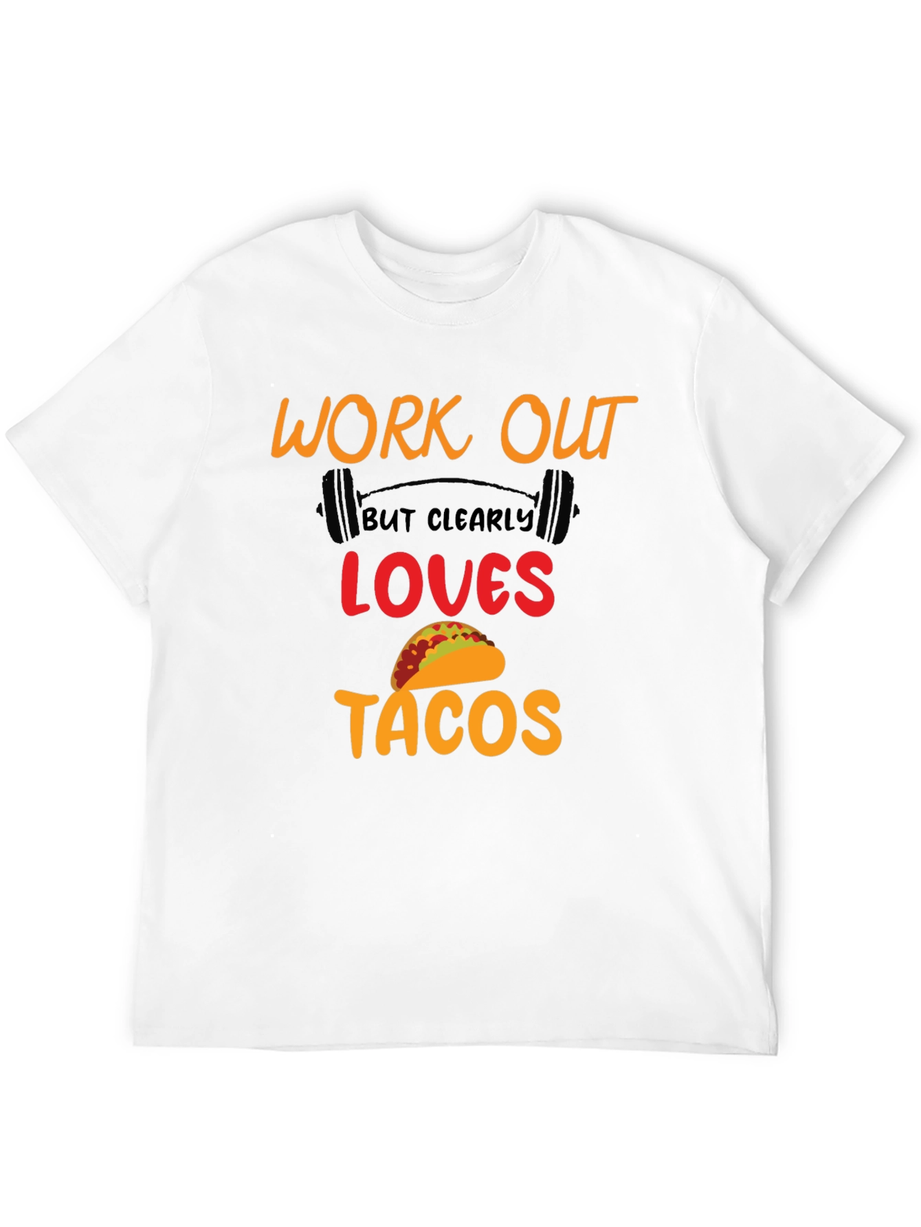 Work Out Loves Tacos Black Graphic Tee