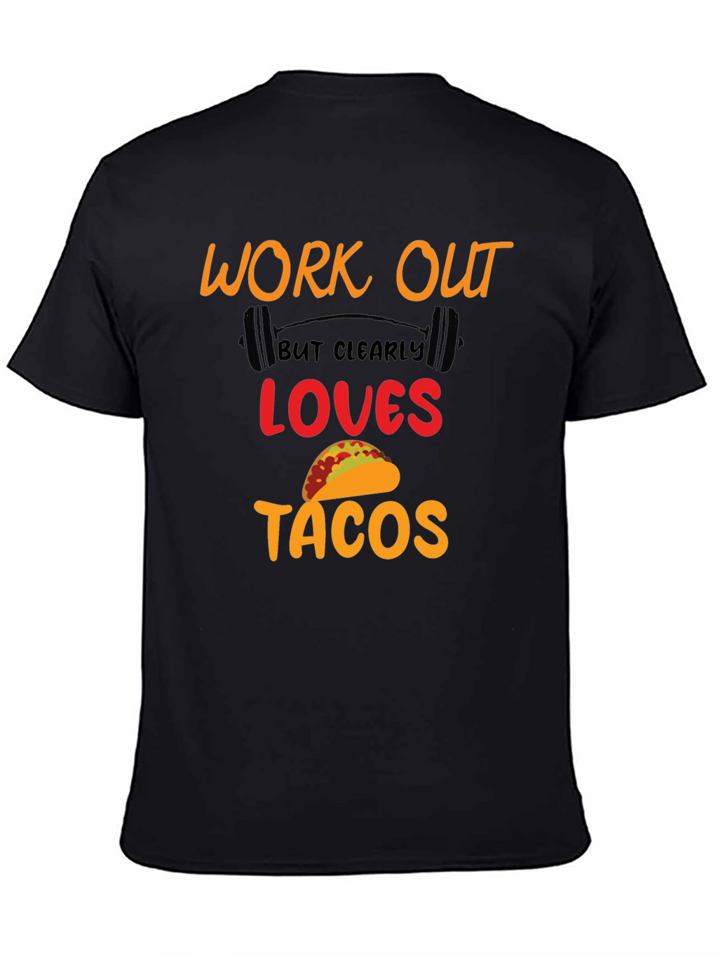 Work Out Loves Tacos Black Graphic Tee