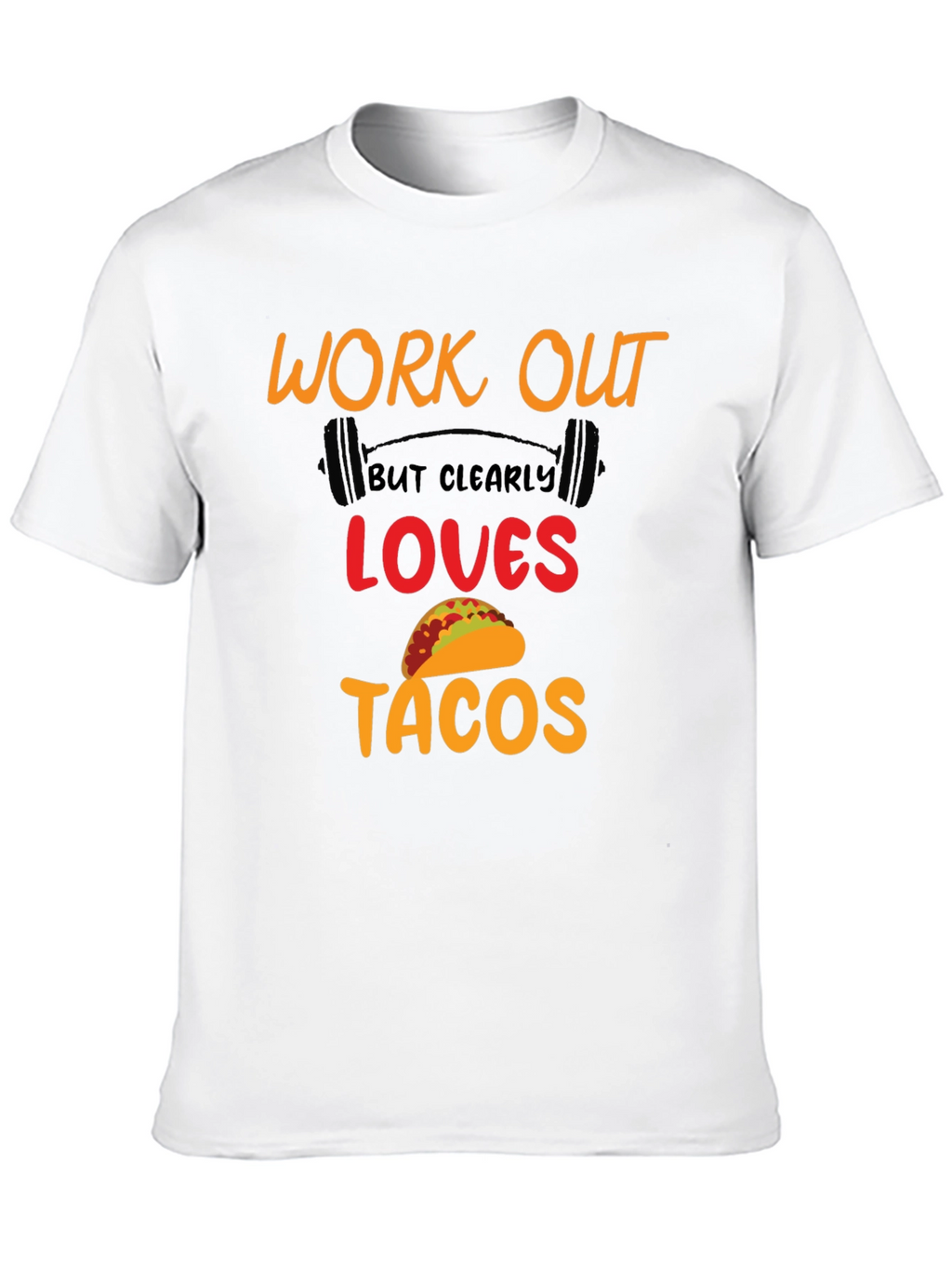 Work Out Loves Tacos Black Graphic Tee