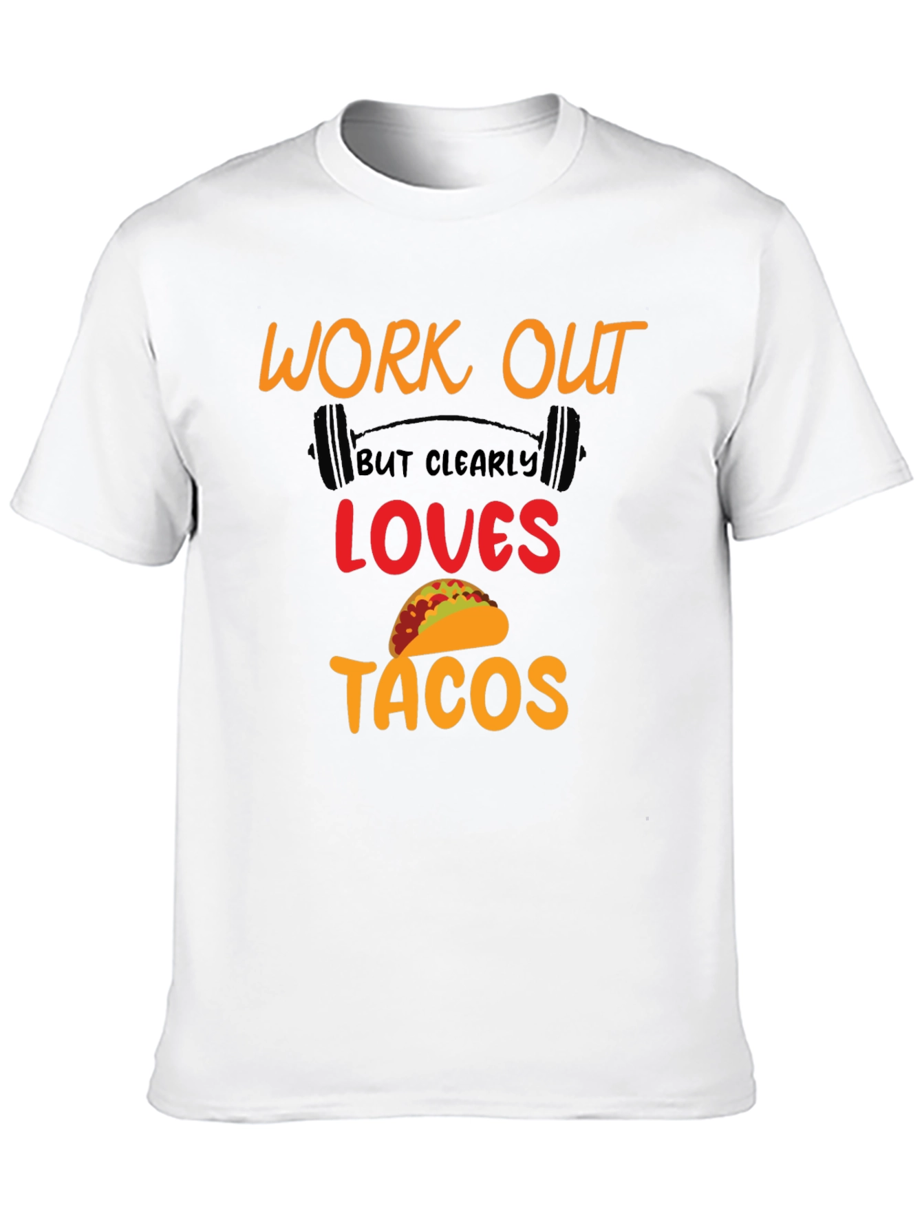 Work Out Loves Tacos Black Graphic Tee