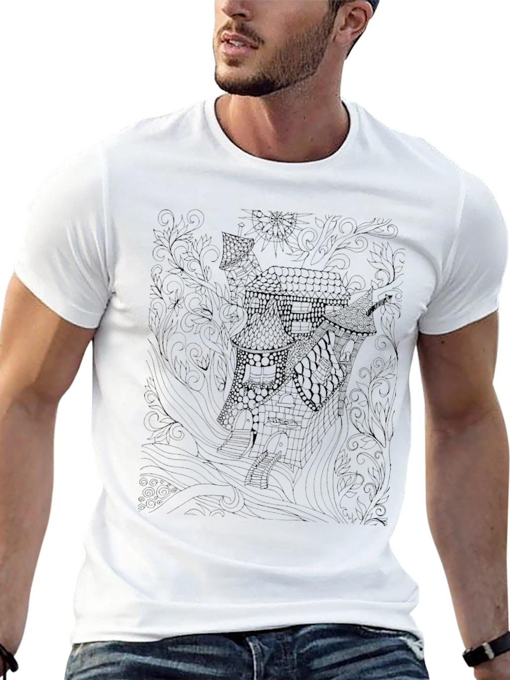 Mystic Manor Mens Black Graphic Tee