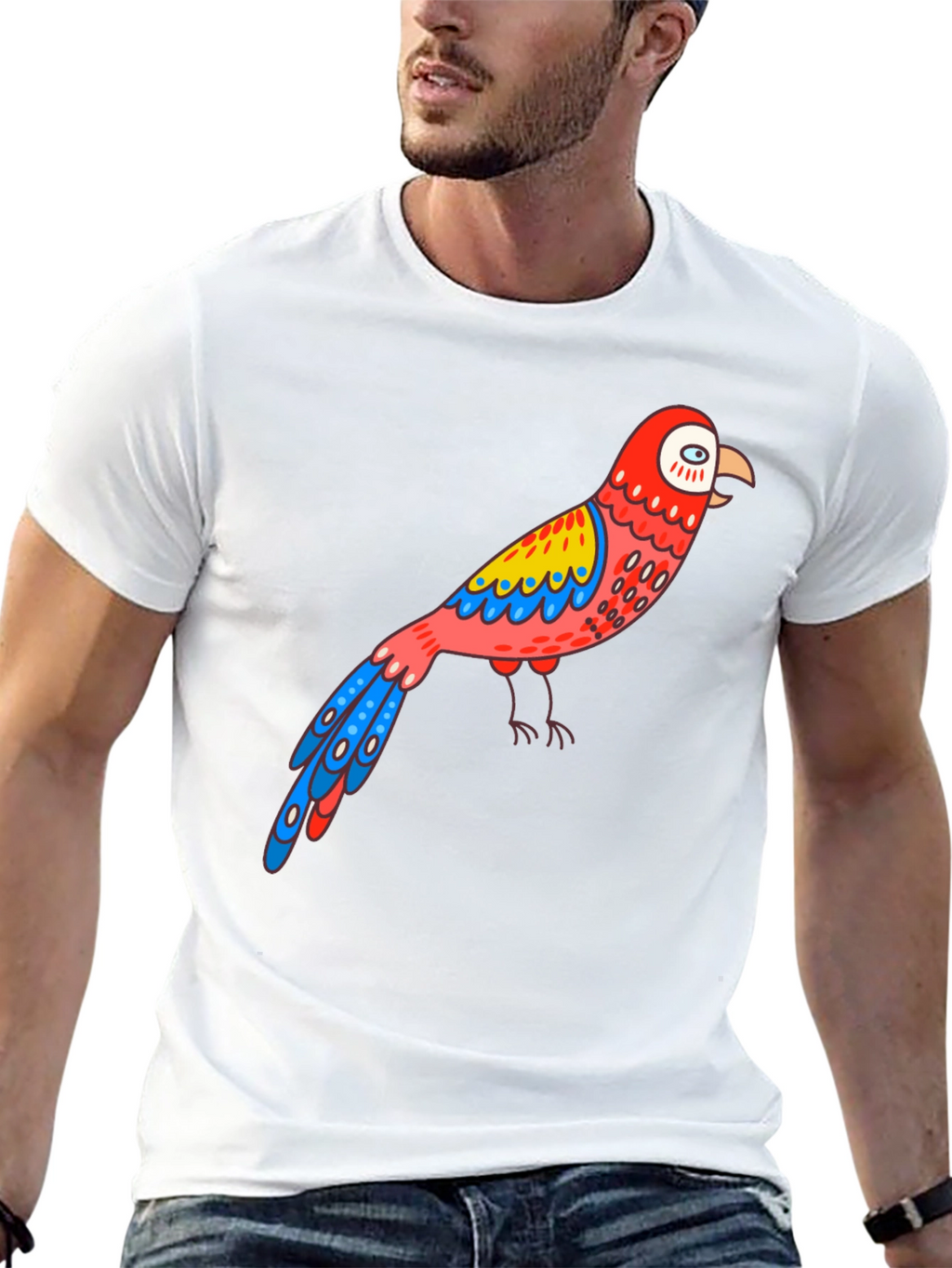 Parrot Graphic Black T-Shirt