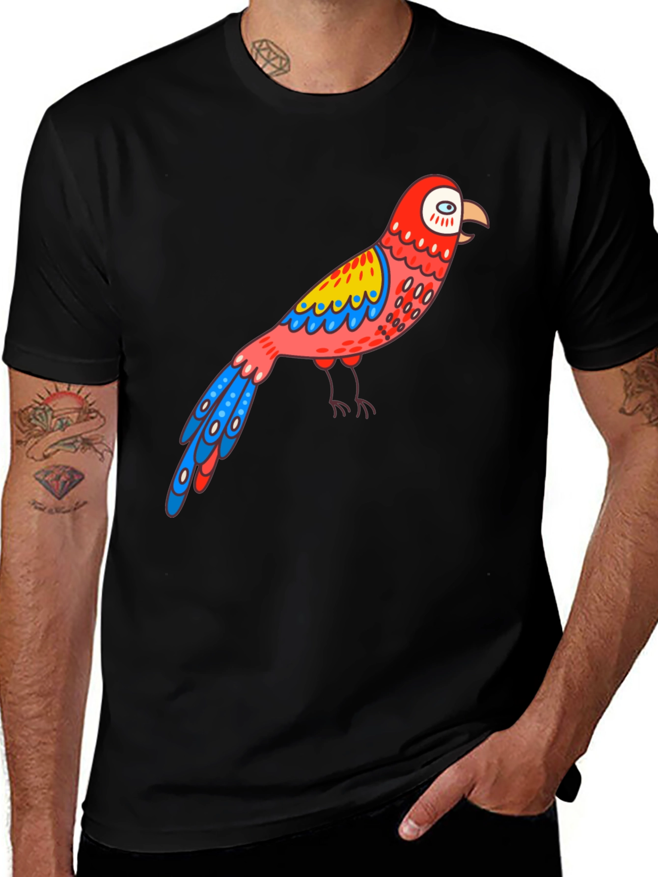Parrot Graphic Black T-Shirt