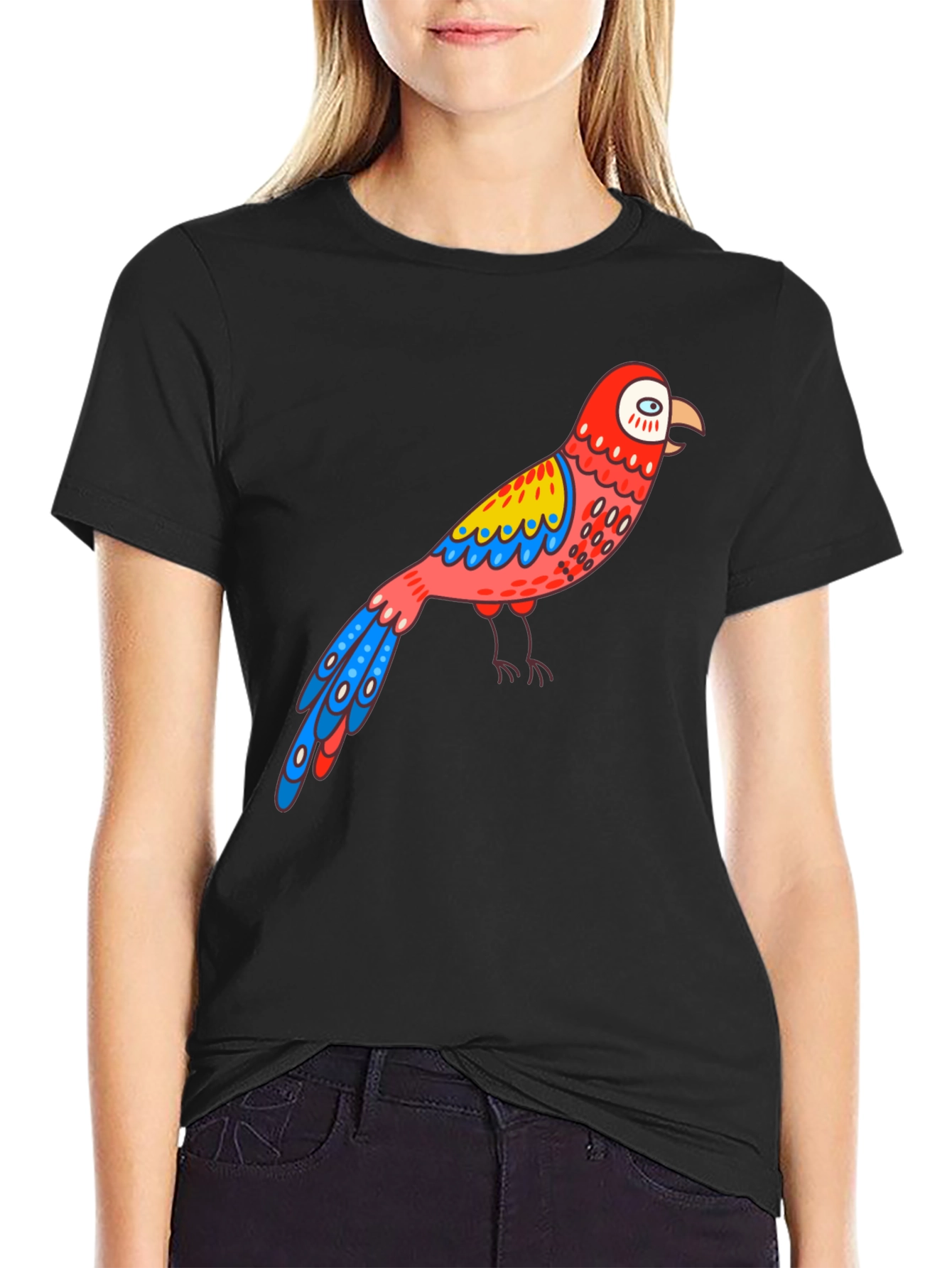 Parrot Graphic Black T-Shirt