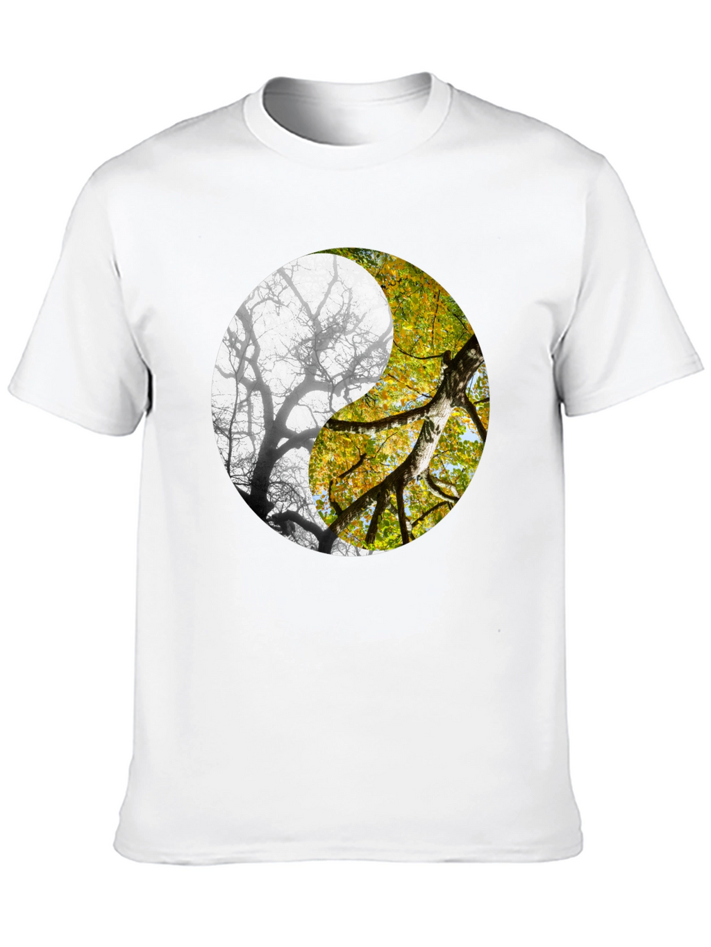 Yin Yang Tree Graphic Tee - Nature Inspired Design