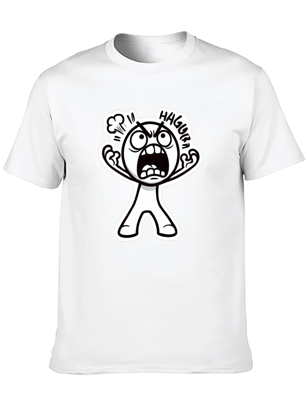 Haggura Cartoon Graphic Black T-Shirt