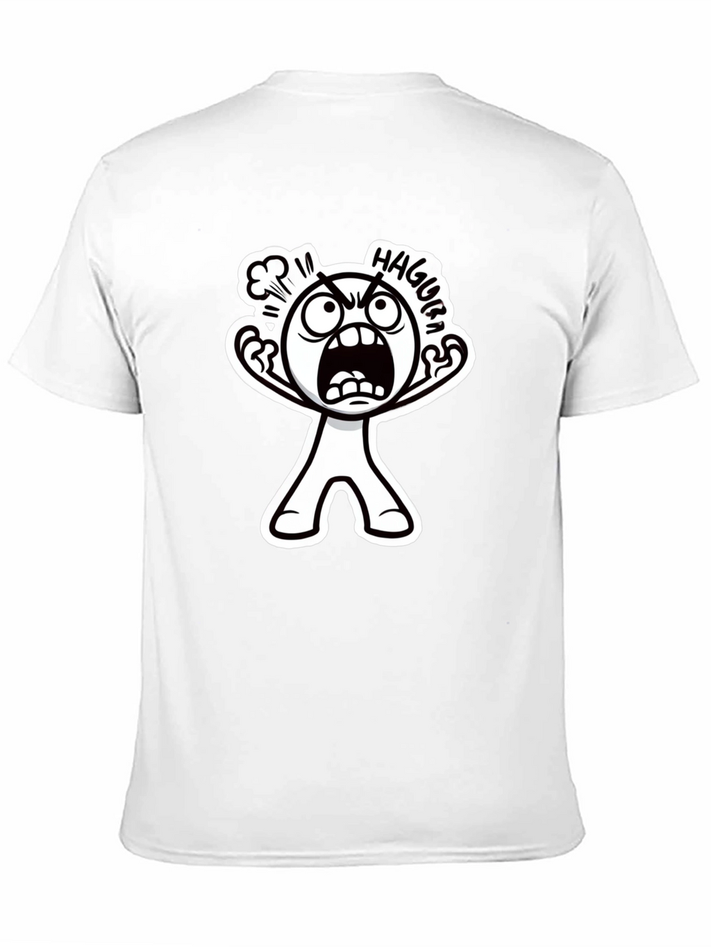 Haggura Cartoon Graphic Black T-Shirt