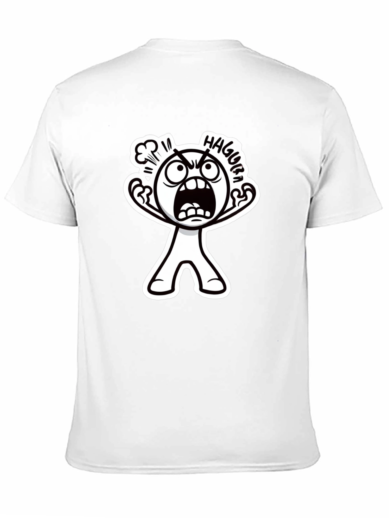 Haggura Cartoon Graphic Black T-Shirt