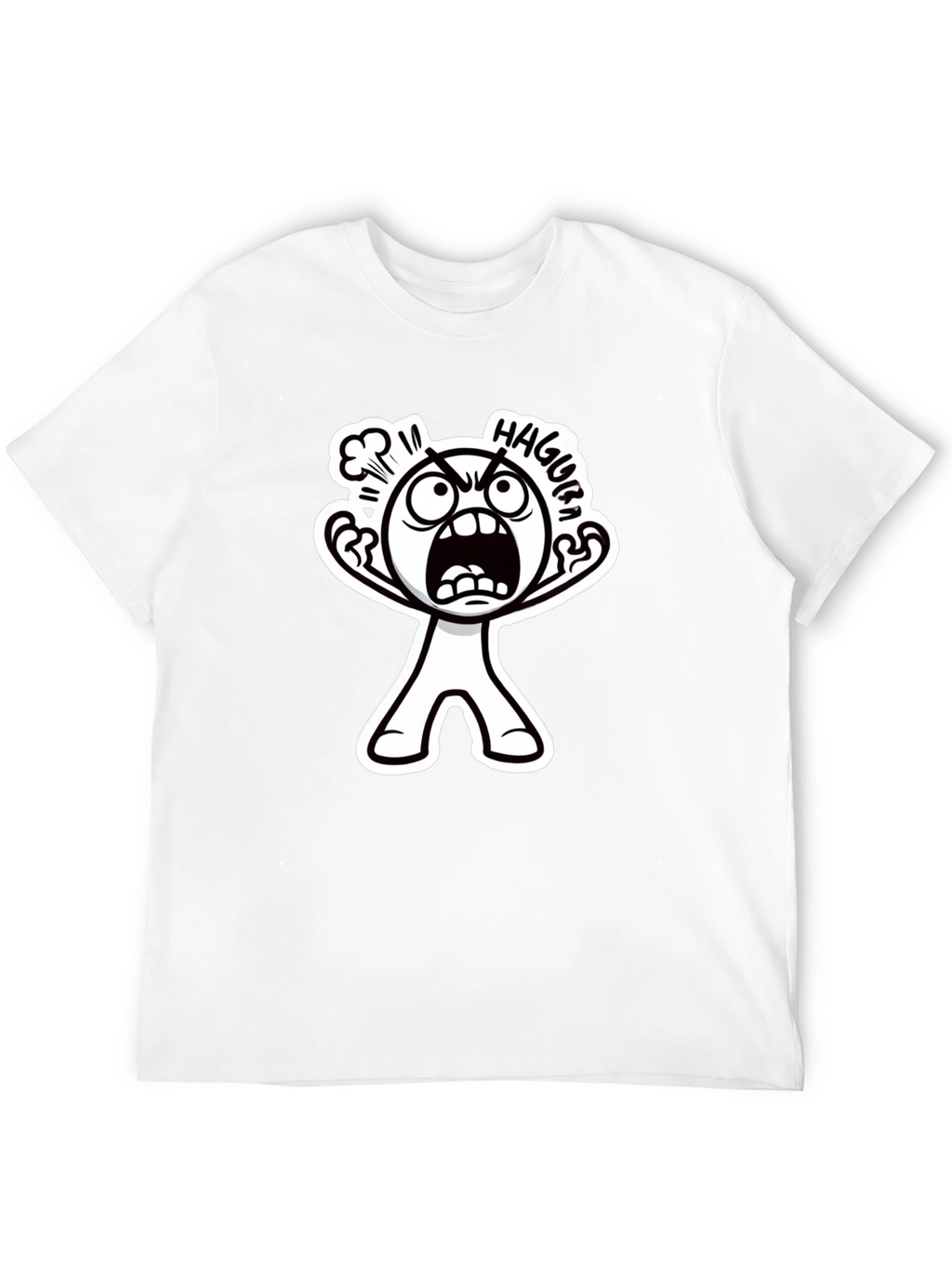 Haggura Cartoon Graphic Black T-Shirt