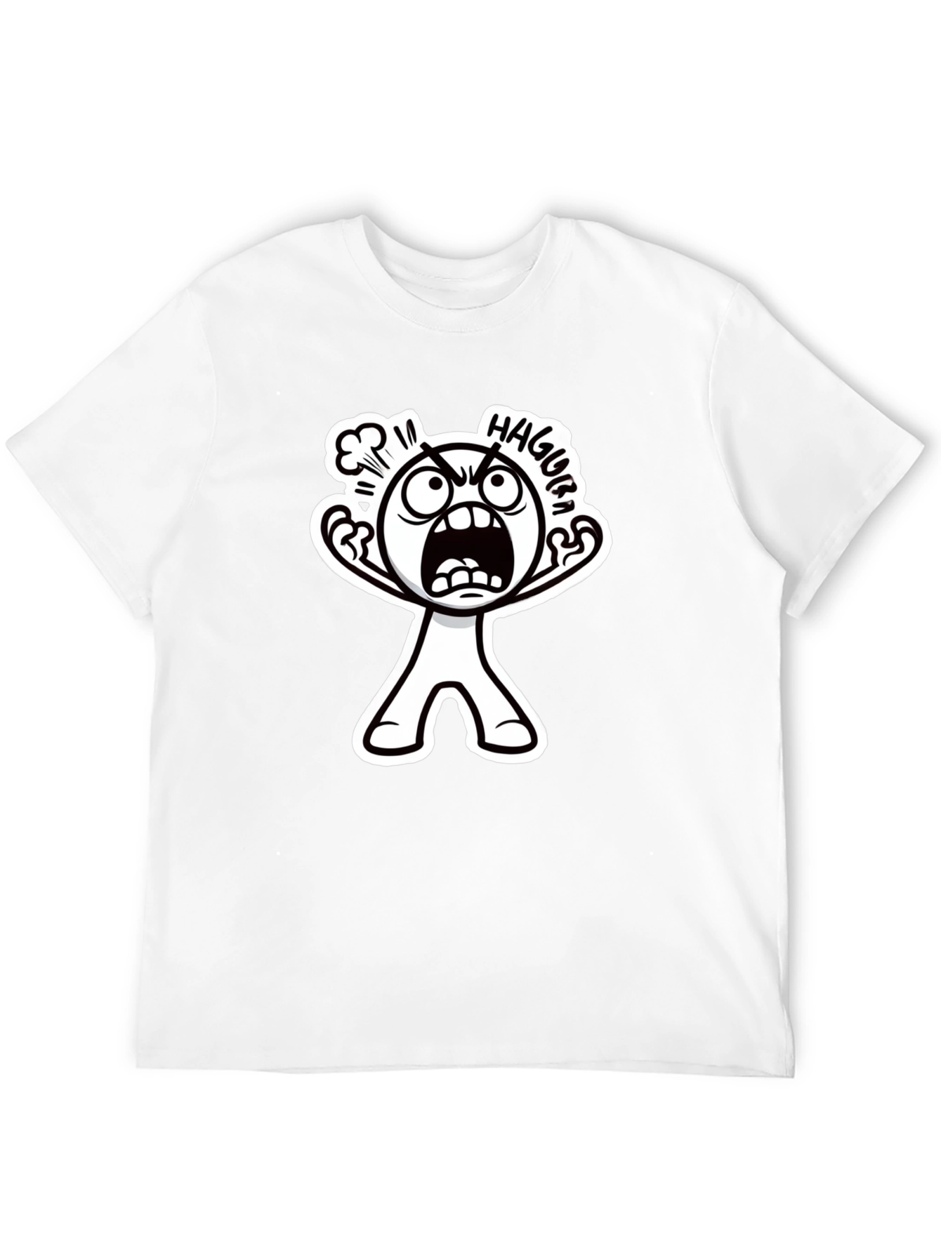 Haggura Cartoon Graphic Black T-Shirt