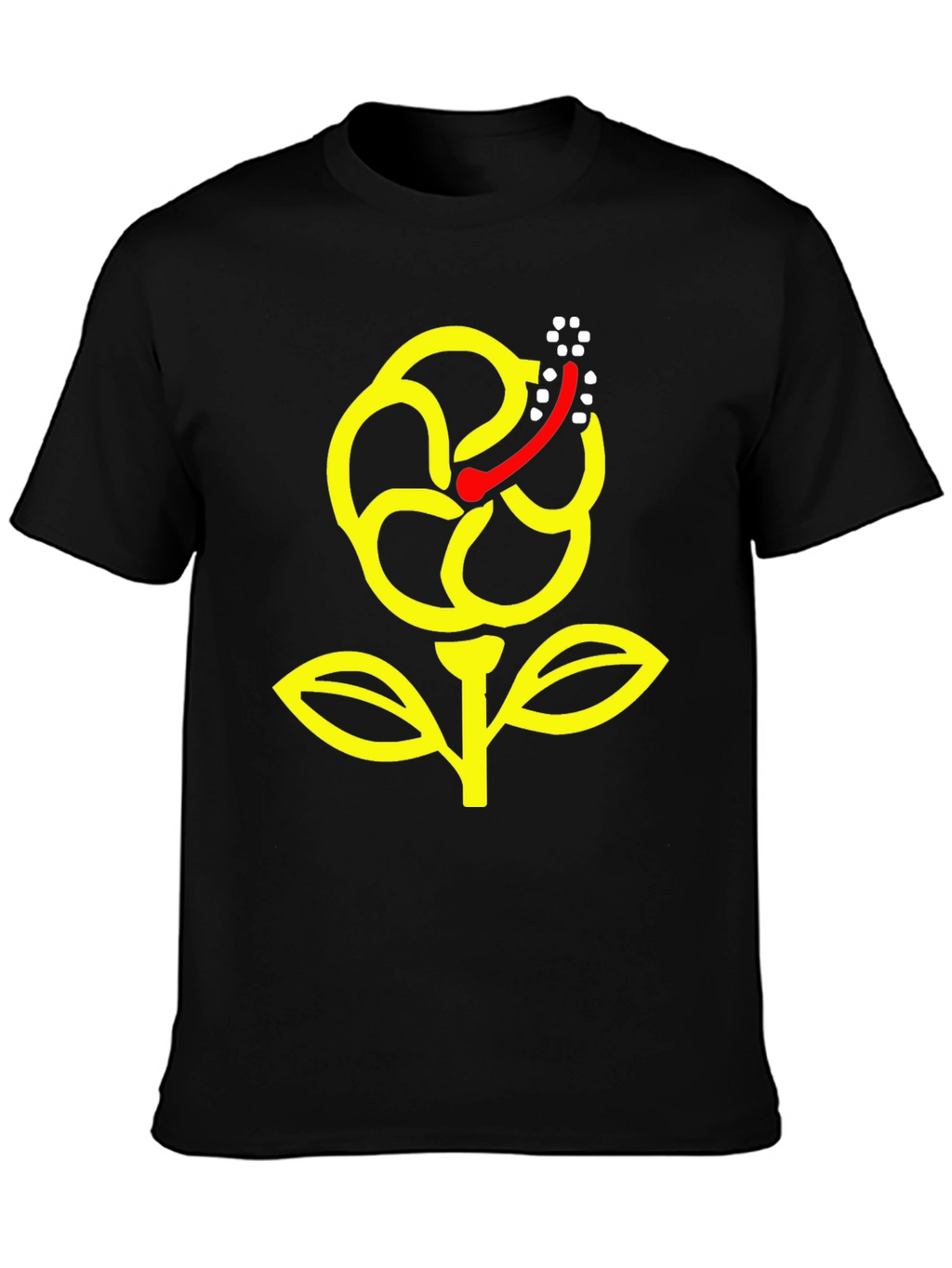Floral Graphic Black T-Shirt - Modern Design