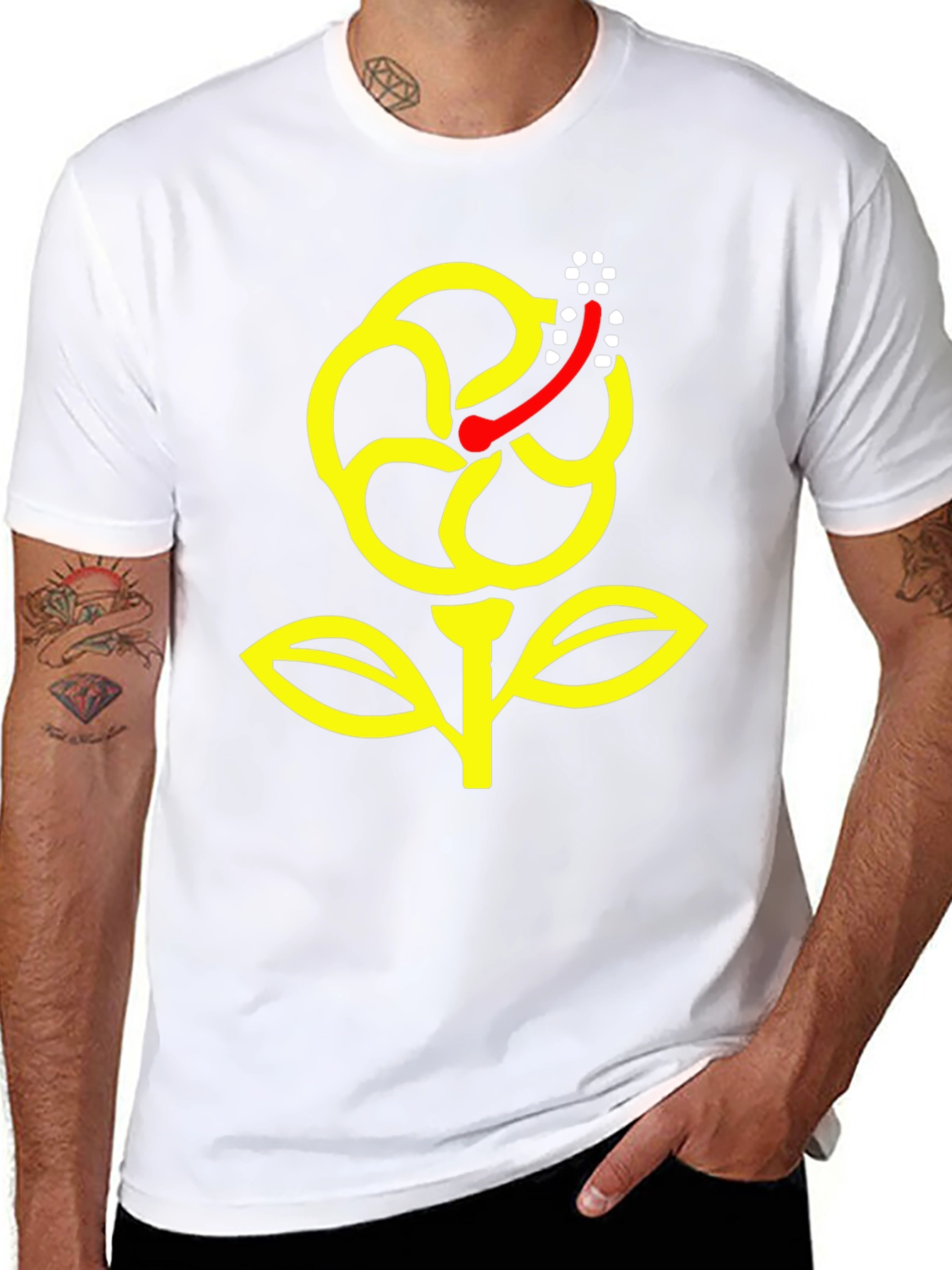 Floral Graphic Black T-Shirt - Modern Design