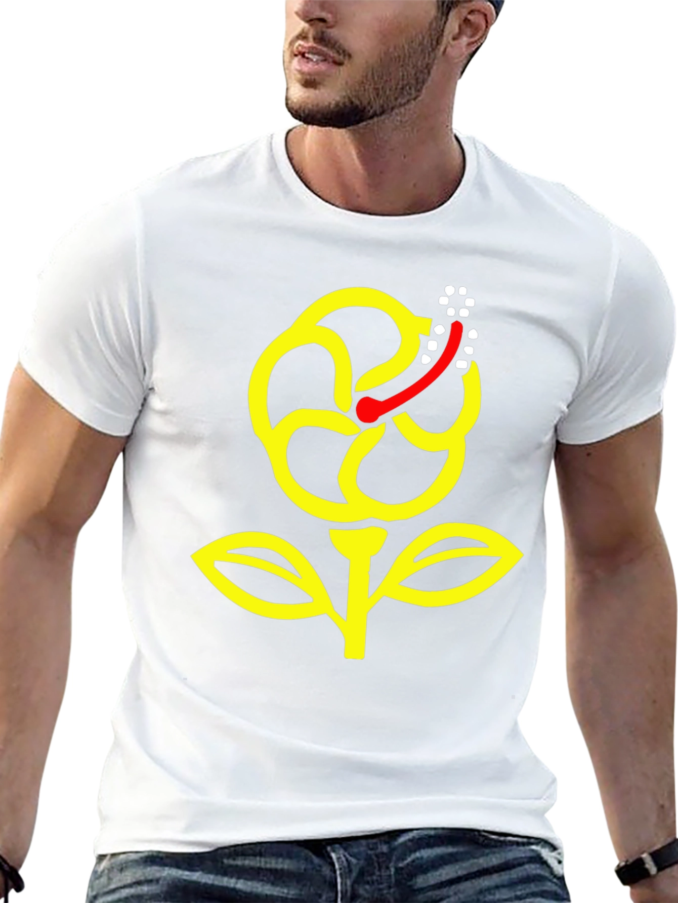 Floral Graphic Black T-Shirt - Modern Design