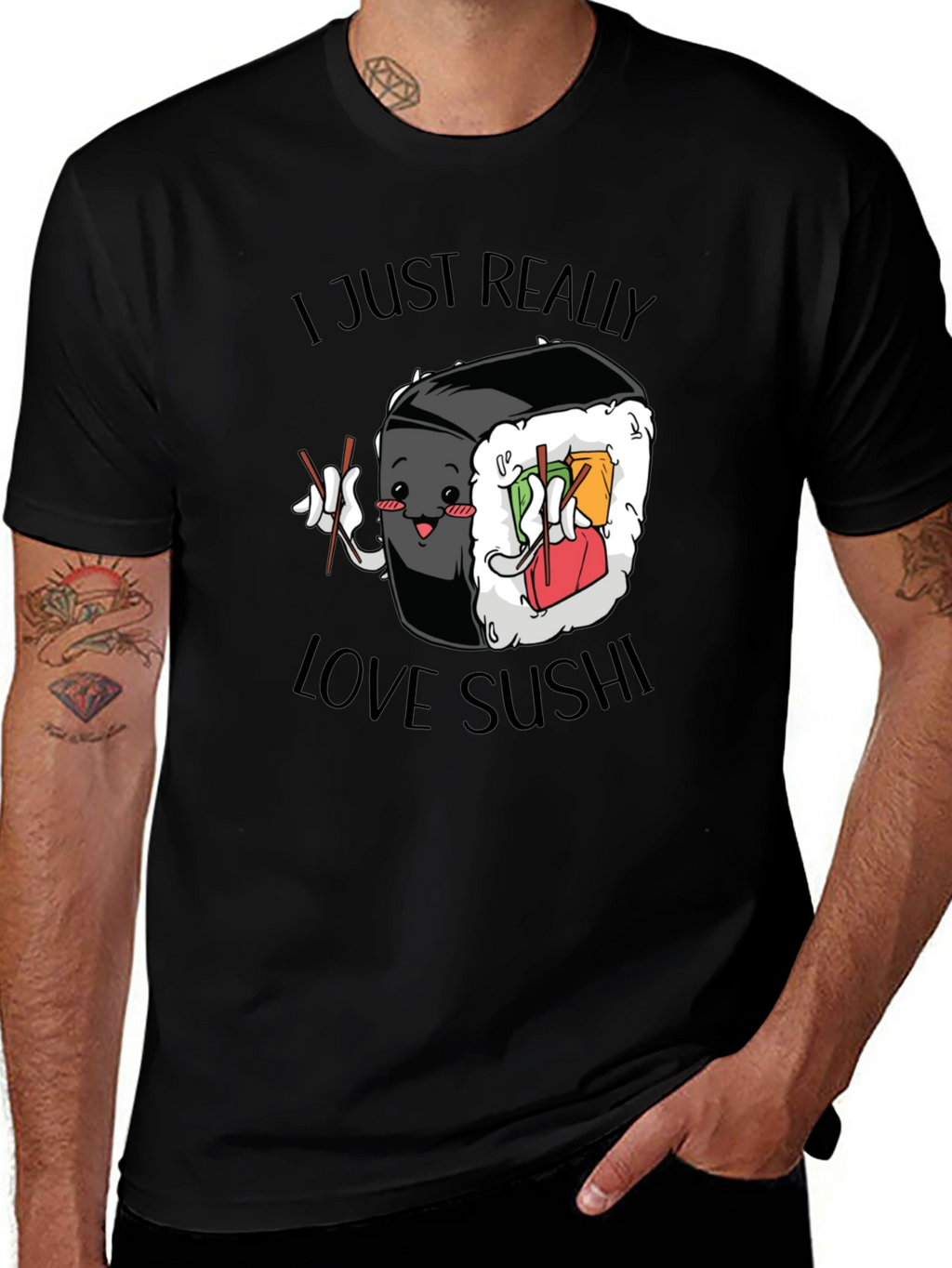 Sushi Lover Graphic Tee - Cute Foodie T-Shirt