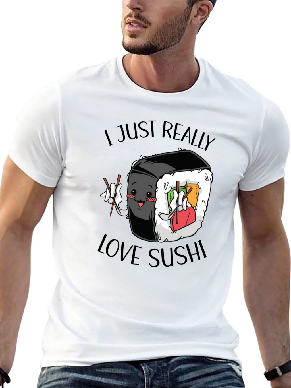 Sushi Lover Graphic Tee - Cute Foodie T-Shirt