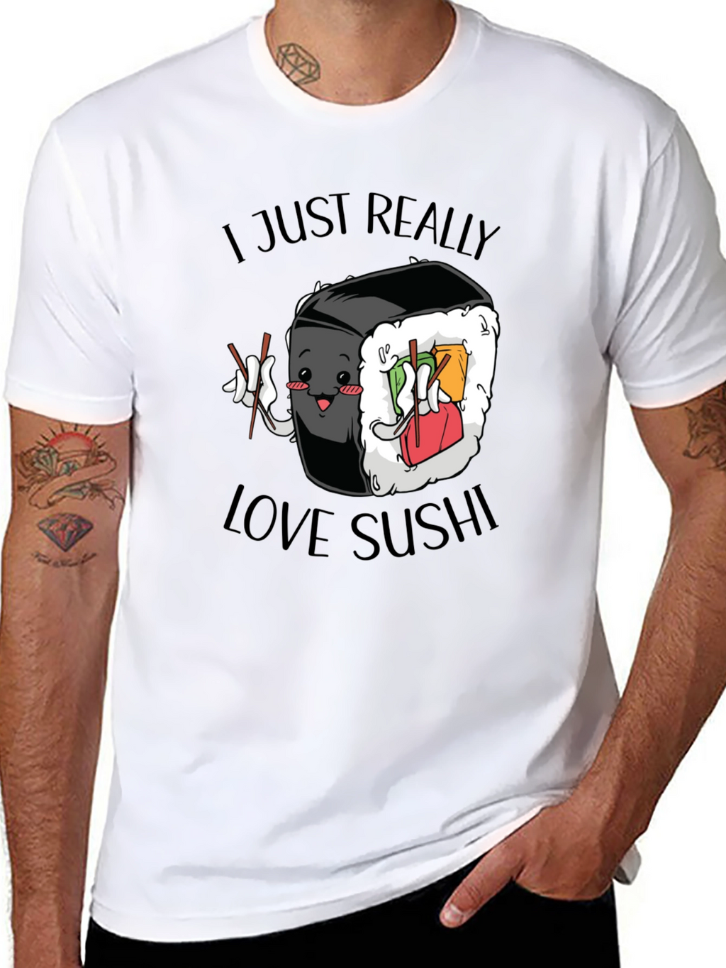 Sushi Lover Graphic Tee - Cute Foodie T-Shirt