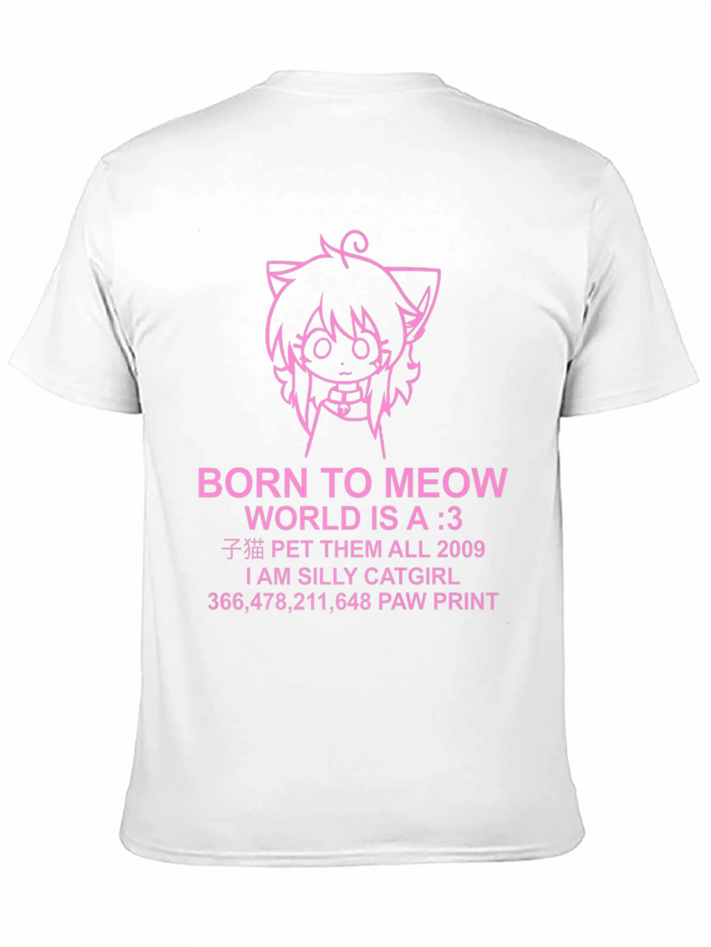 Born to Meow Anime Catgirl T-Shirt