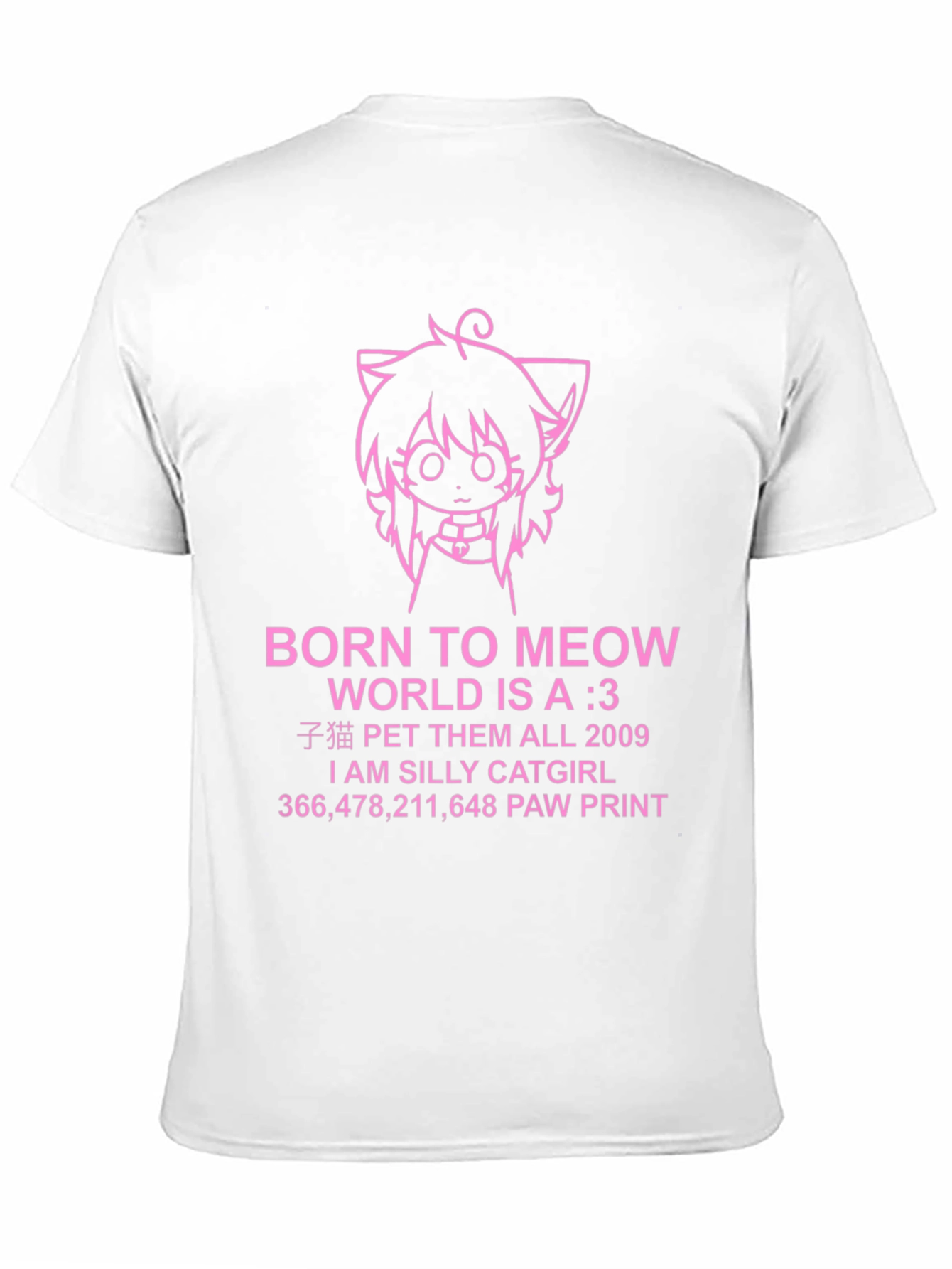 Born to Meow Anime Catgirl T-Shirt