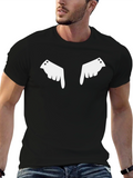 Novelty Pointing Fingers Graphic Black T-Shirt