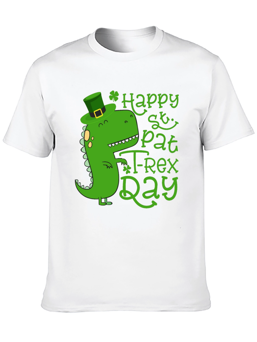 Happy St. Pat-T Rex Day Black T-Shirt