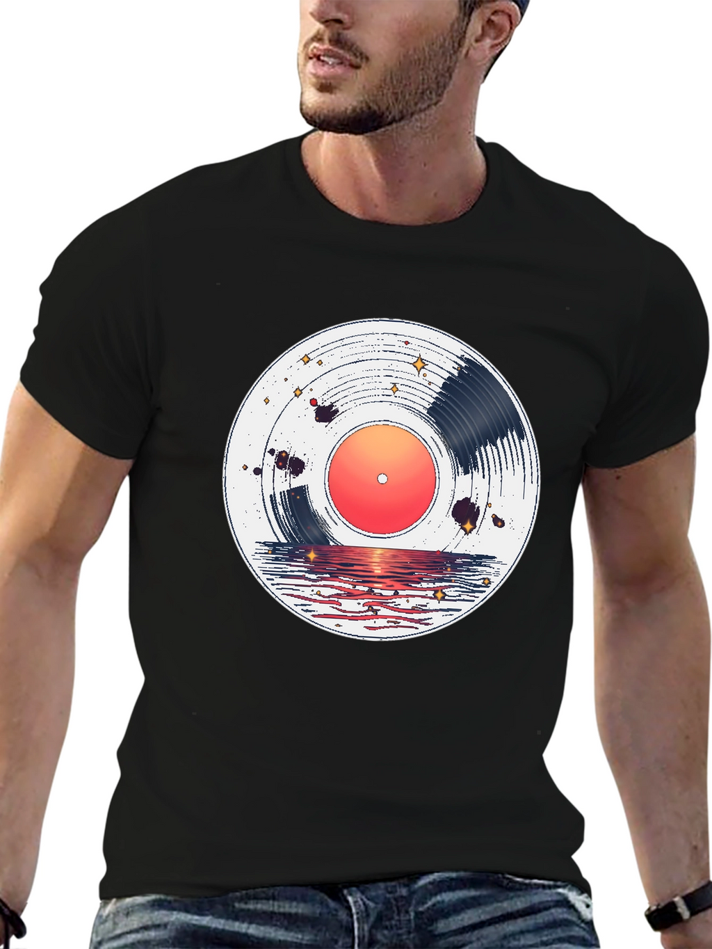 Sunset Vinyl Record Graphic Tee