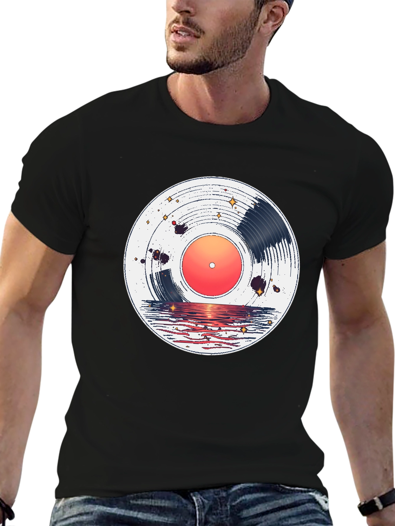 Sunset Vinyl Record Graphic Tee