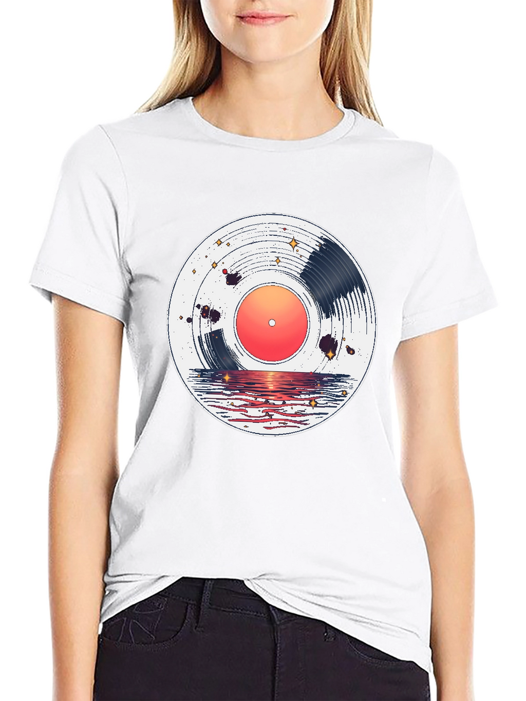 Sunset Vinyl Record Graphic Tee