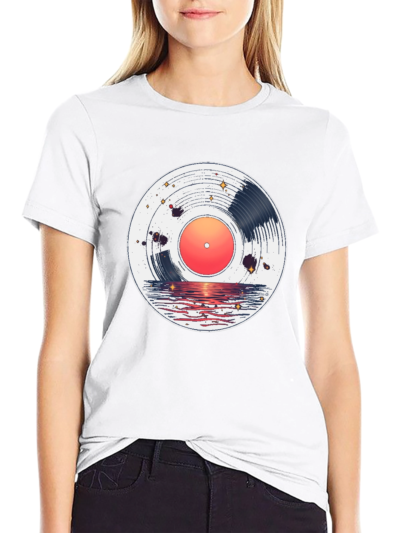 Sunset Vinyl Record Graphic Tee