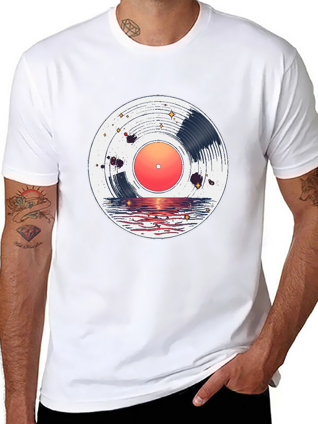 Sunset Vinyl Record Graphic Tee