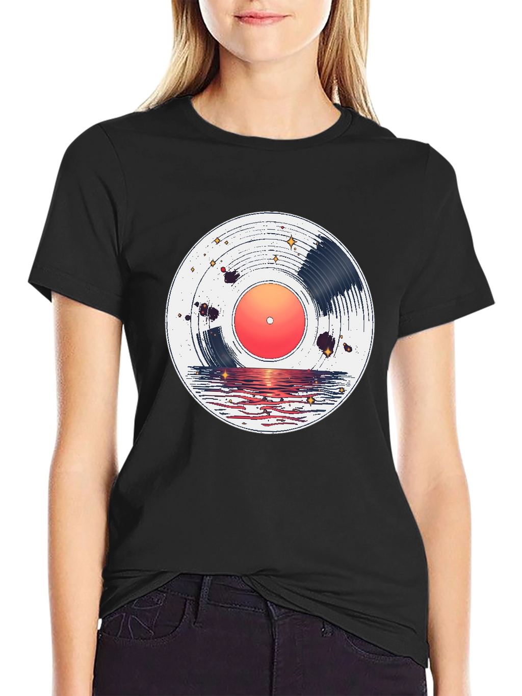 Sunset Vinyl Record Graphic Tee