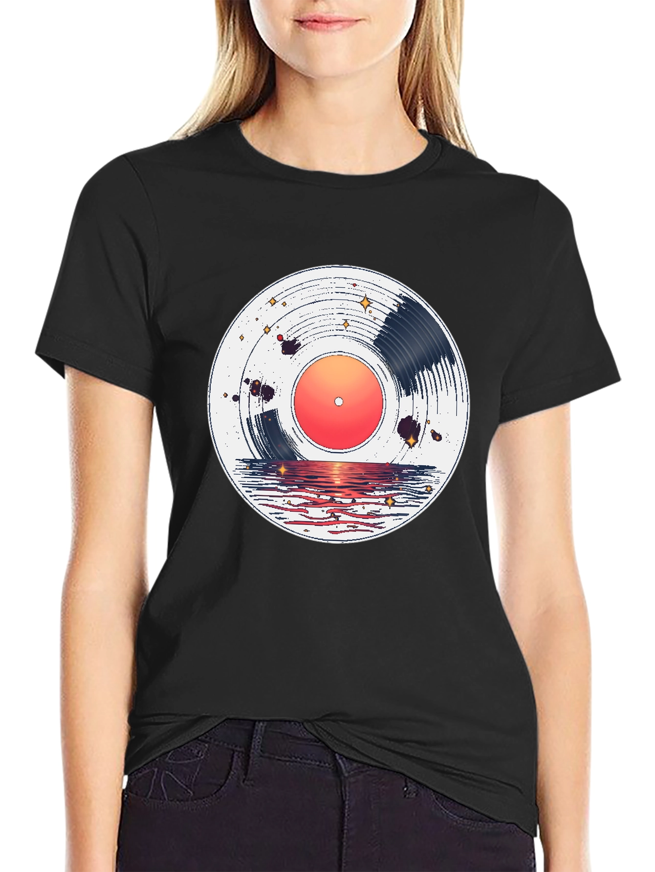 Sunset Vinyl Record Graphic Tee