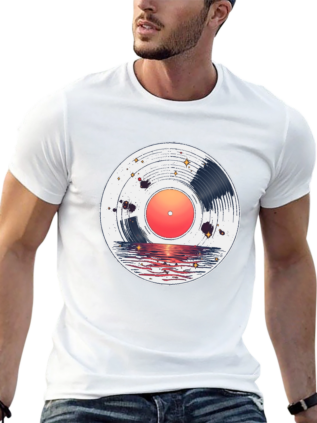 Sunset Vinyl Record Graphic Tee