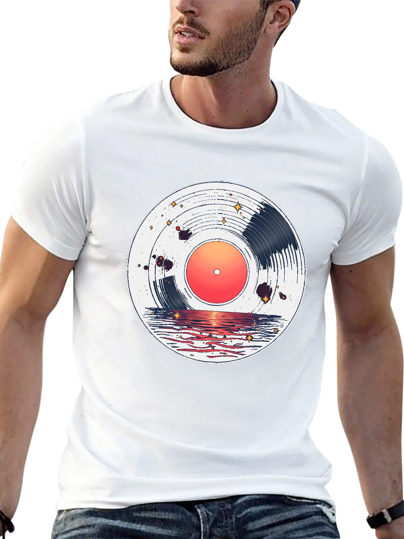 Sunset Vinyl Record Graphic Tee