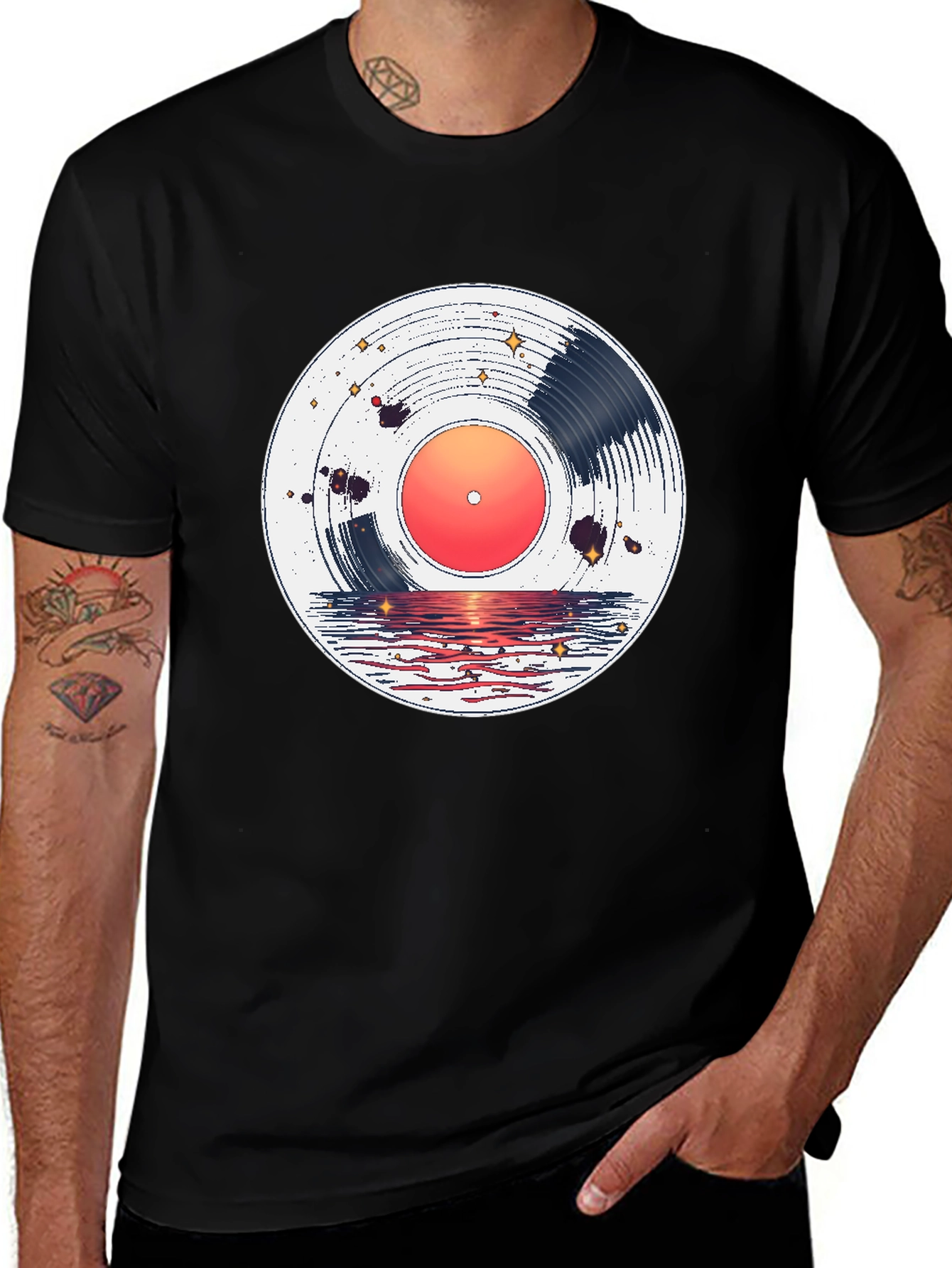 Sunset Vinyl Record Graphic Tee