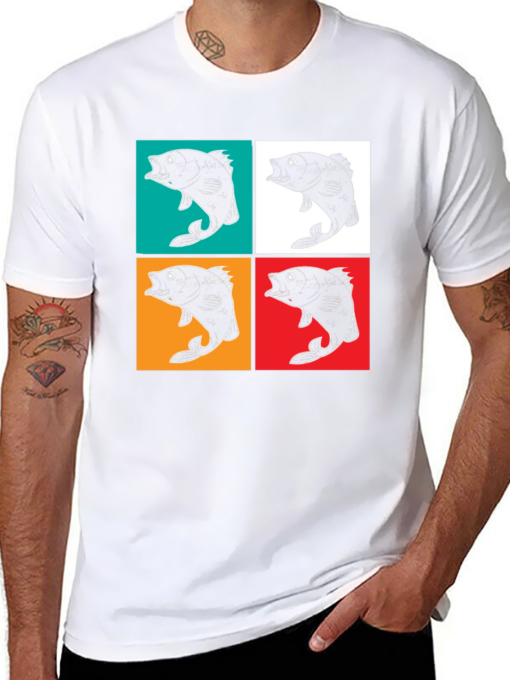 Retro Fish Pop Art Graphic T-Shirt