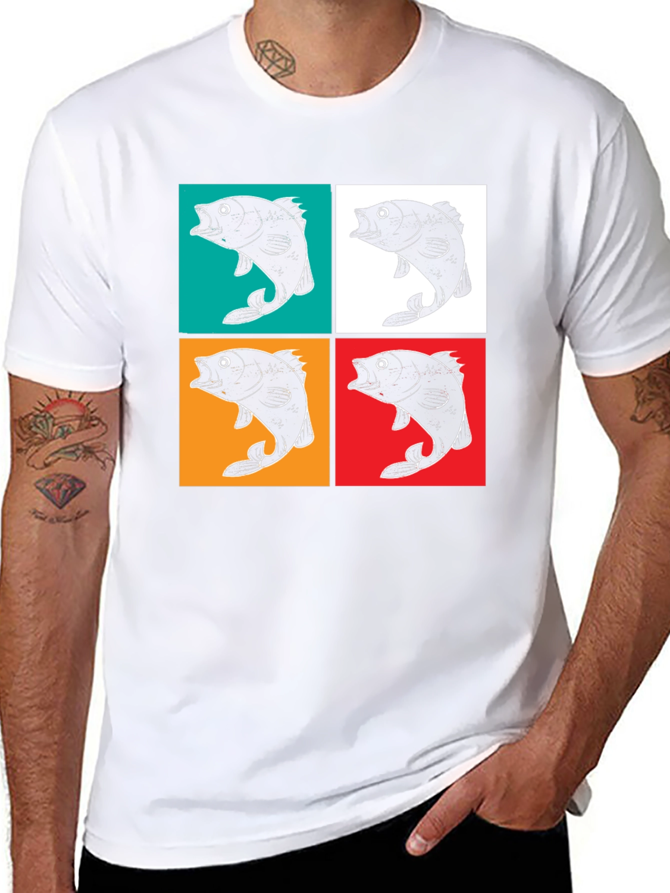 Retro Fish Pop Art Graphic T-Shirt
