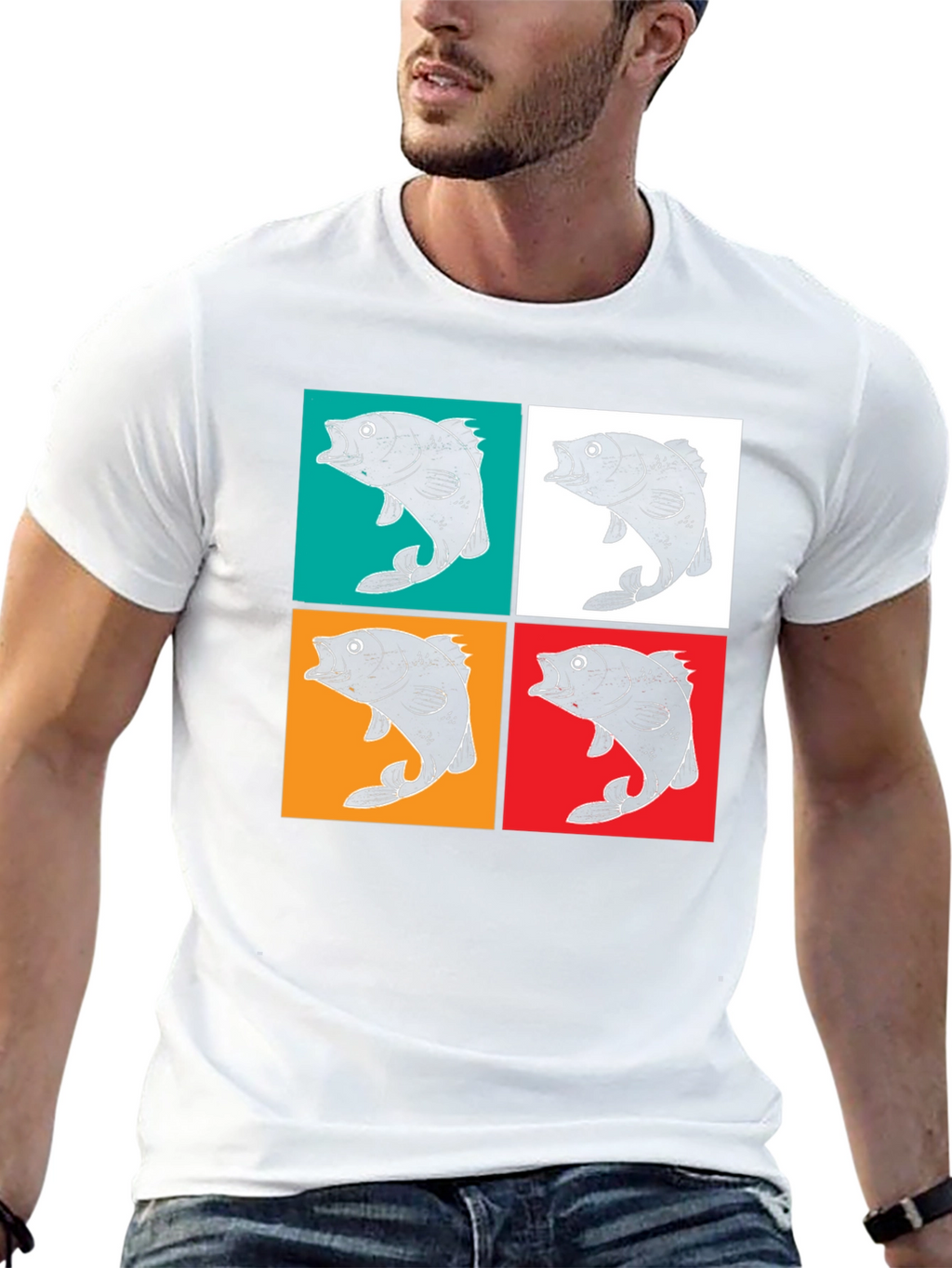 Retro Fish Pop Art Graphic T-Shirt
