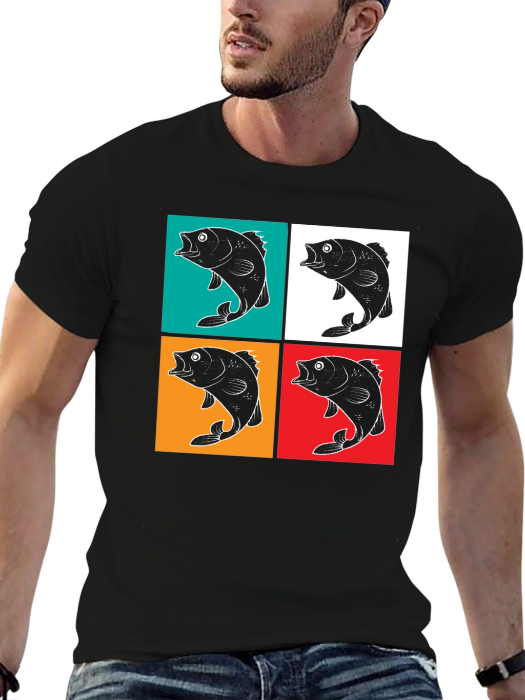 Retro Fish Pop Art Graphic T-Shirt