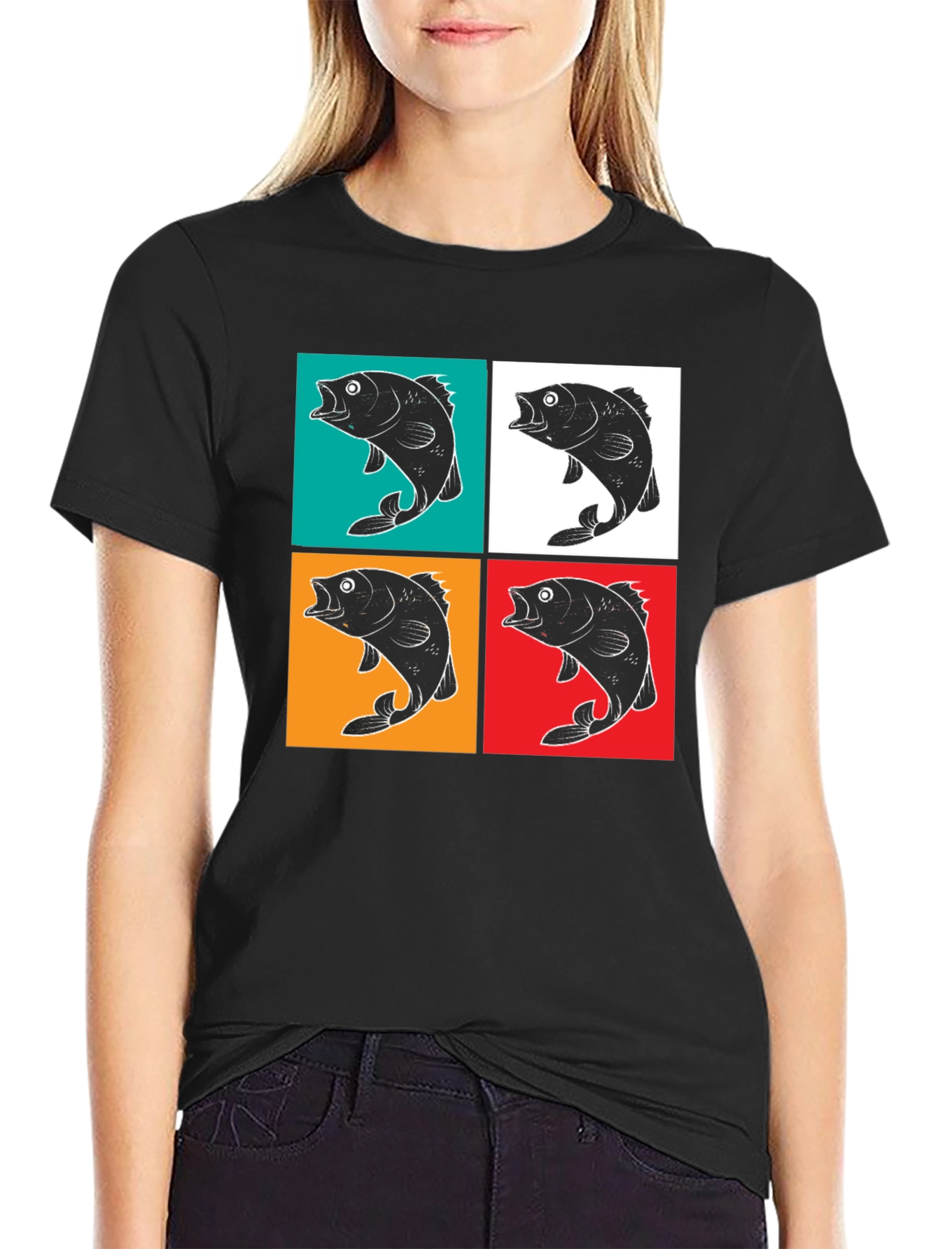 Retro Fish Pop Art Graphic T-Shirt