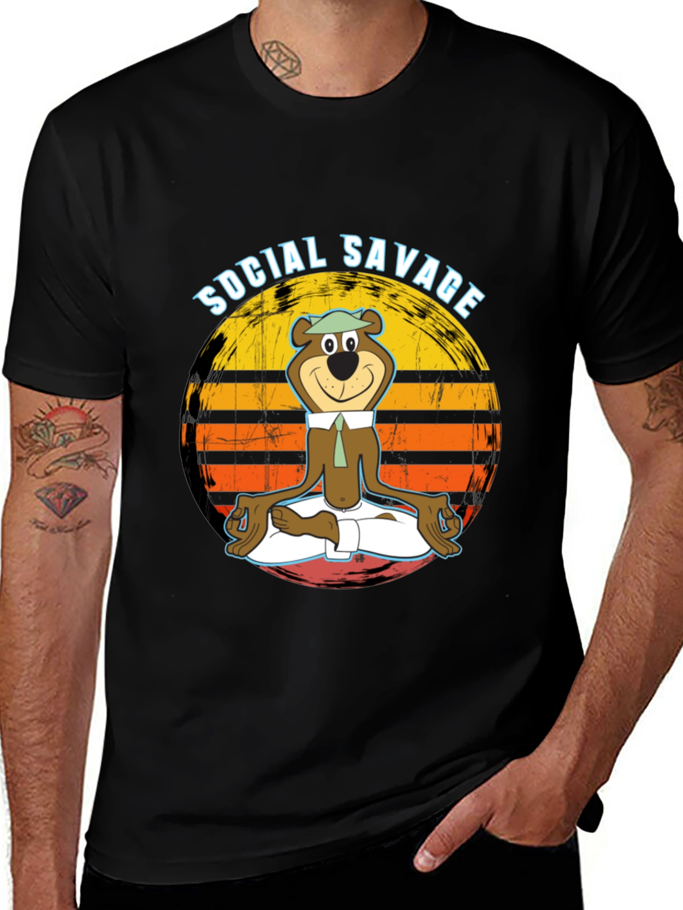 Social Savage Yogi Bear Graphic Tee - Relaxed Fit
