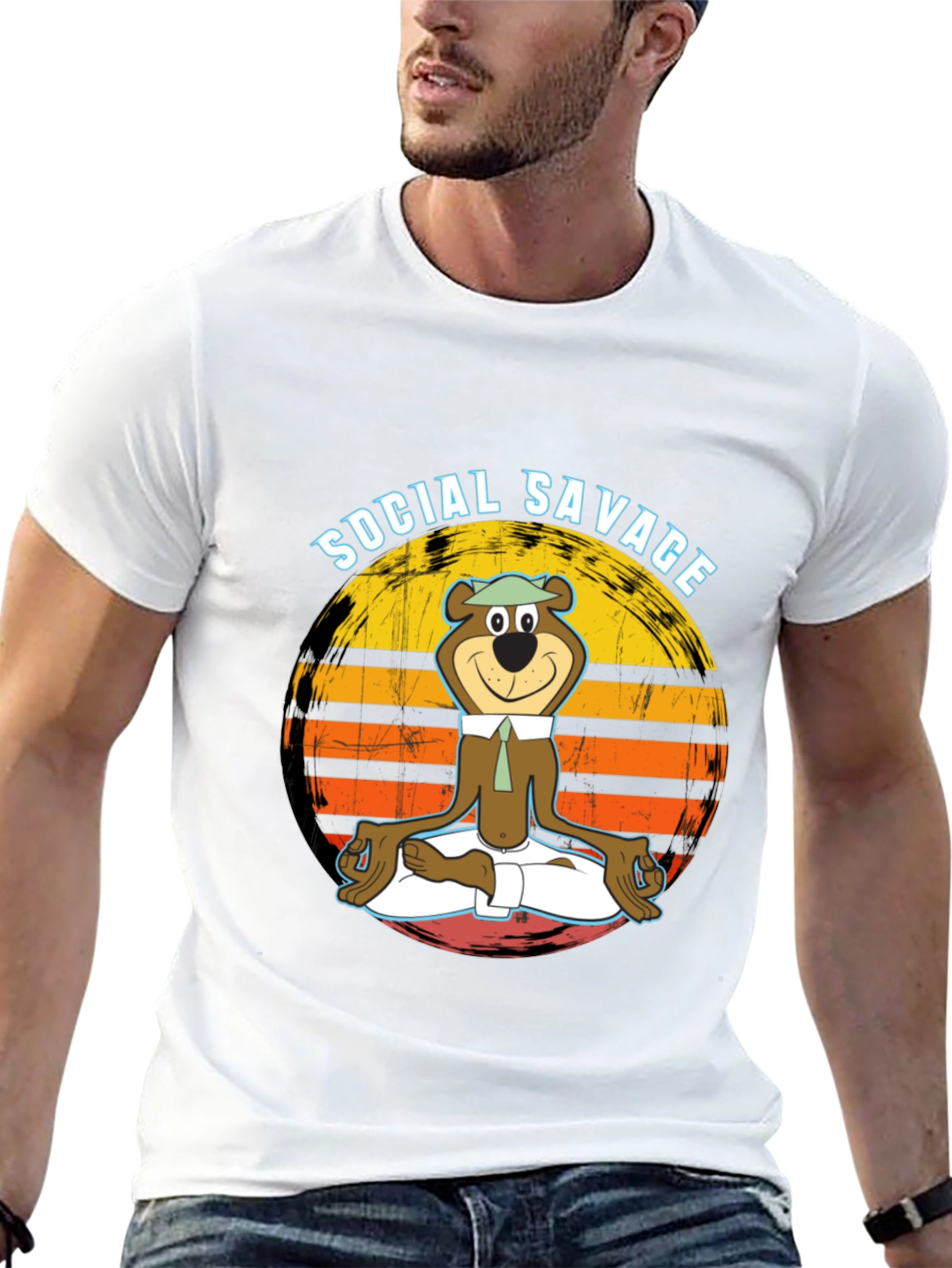 Social Savage Yogi Bear Graphic Tee - Relaxed Fit