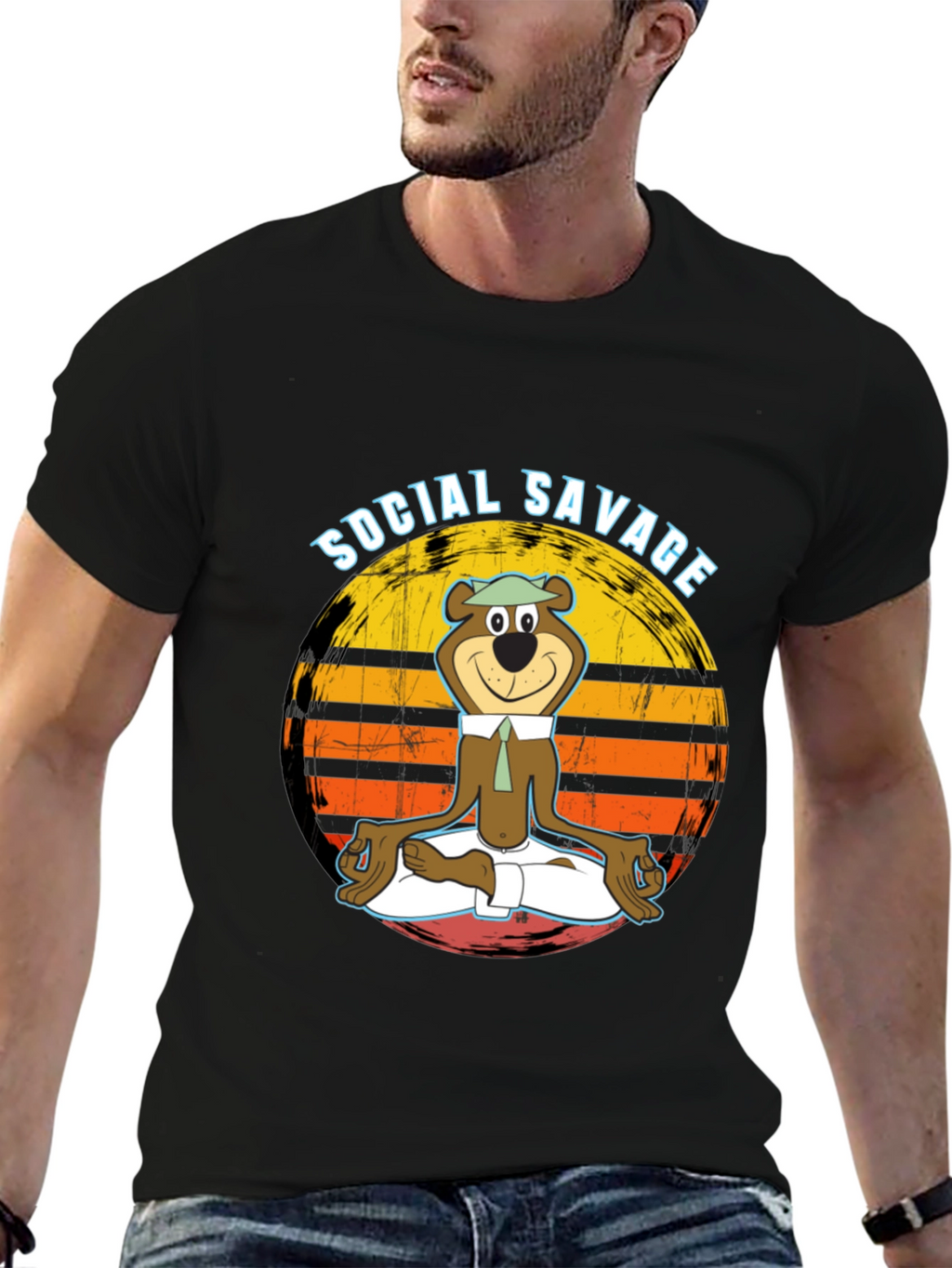 Social Savage Yogi Bear Graphic Tee - Relaxed Fit