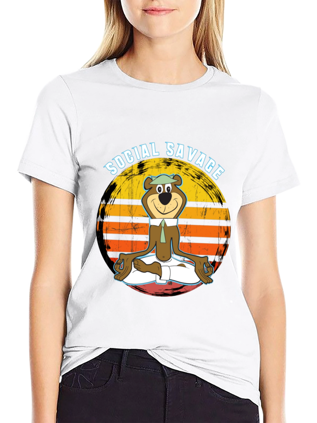 Social Savage Yogi Bear Graphic Tee - Relaxed Fit